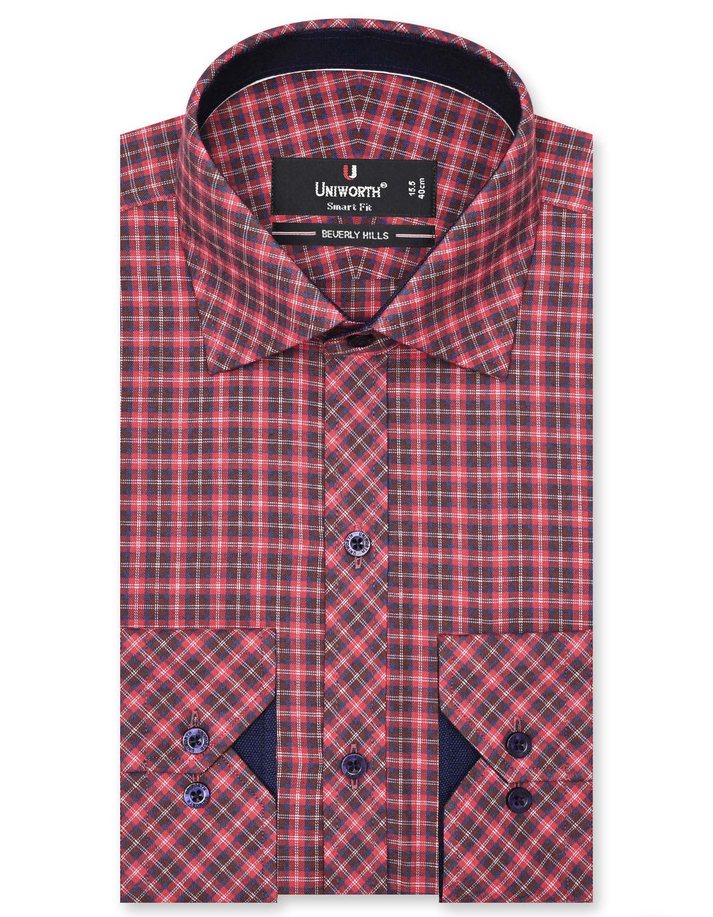 Red Check Tailored Smart Fit Shirt