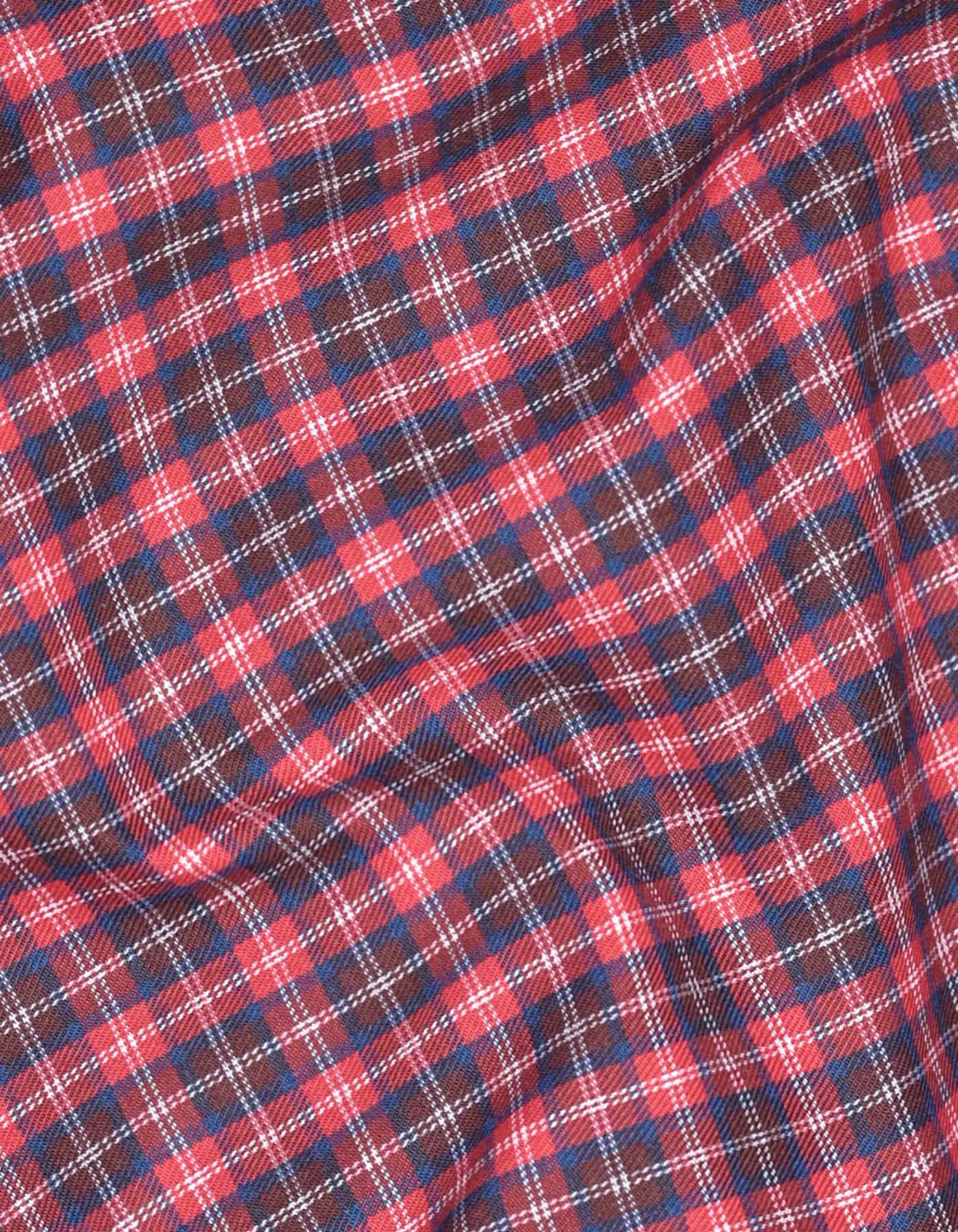 Red Check Tailored Smart Fit Shirt - Image 4