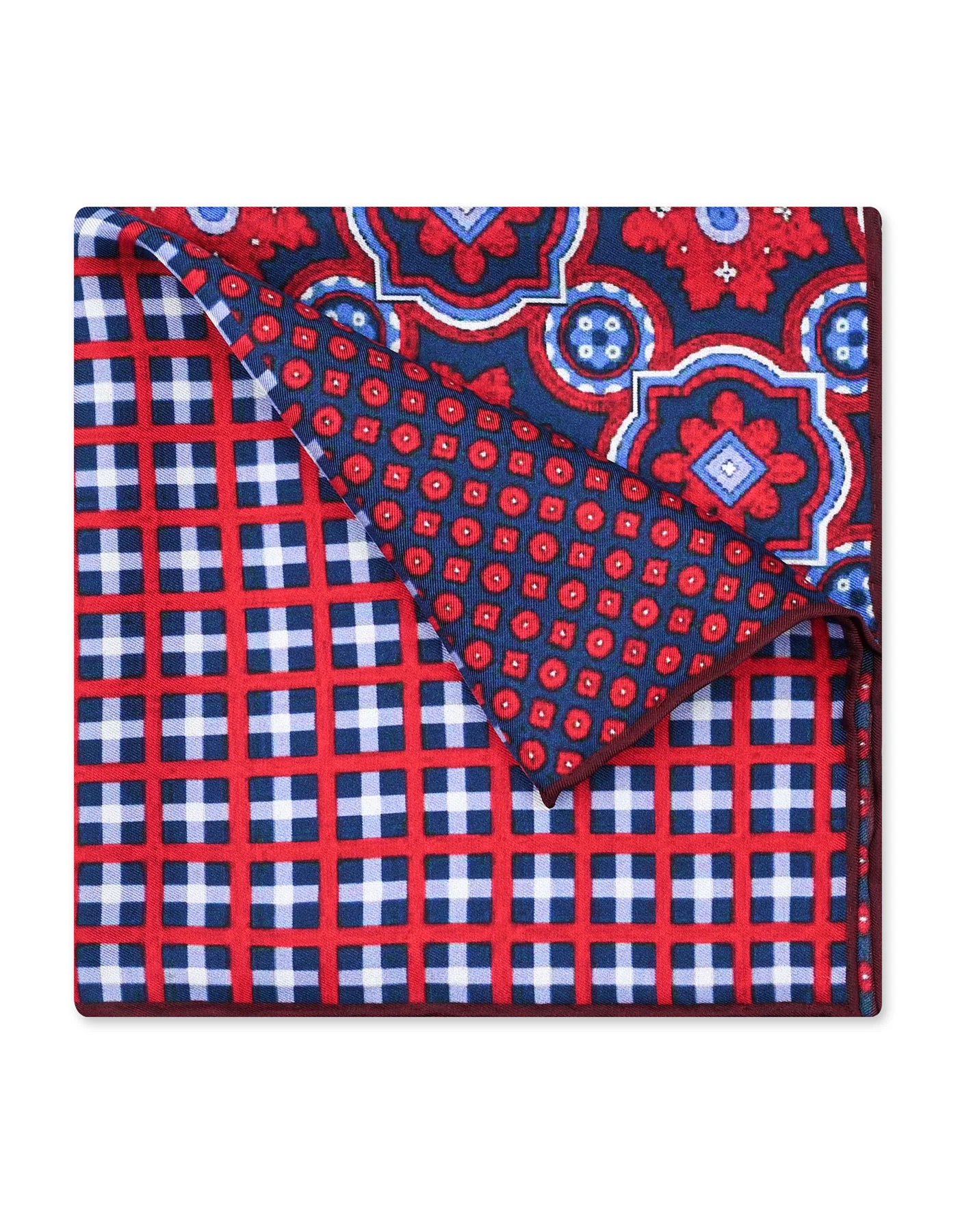 Red Floral Pocket Square - Image 3