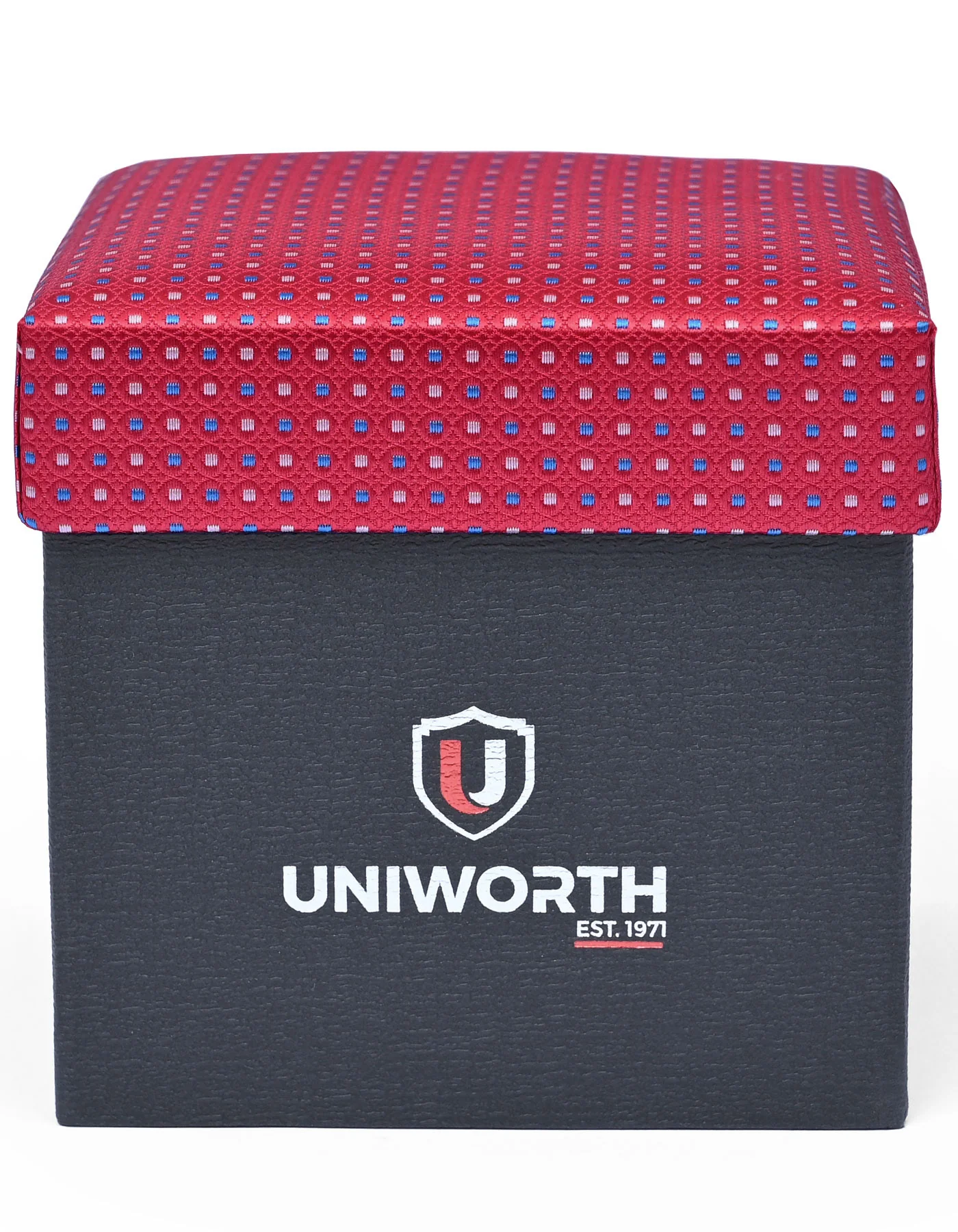 Red Geometric Cufflink Tie Set - Image 3