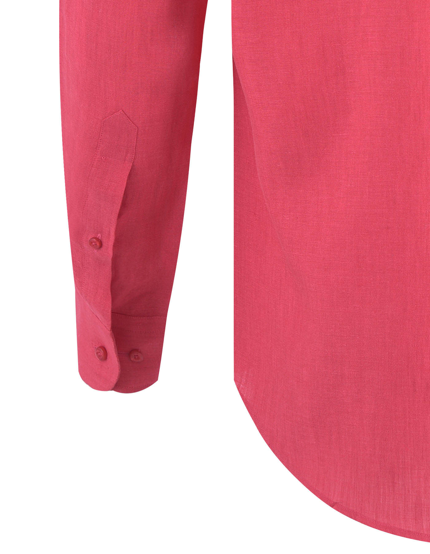 Red Plain Classic Fit Linen Shirt - Image 4