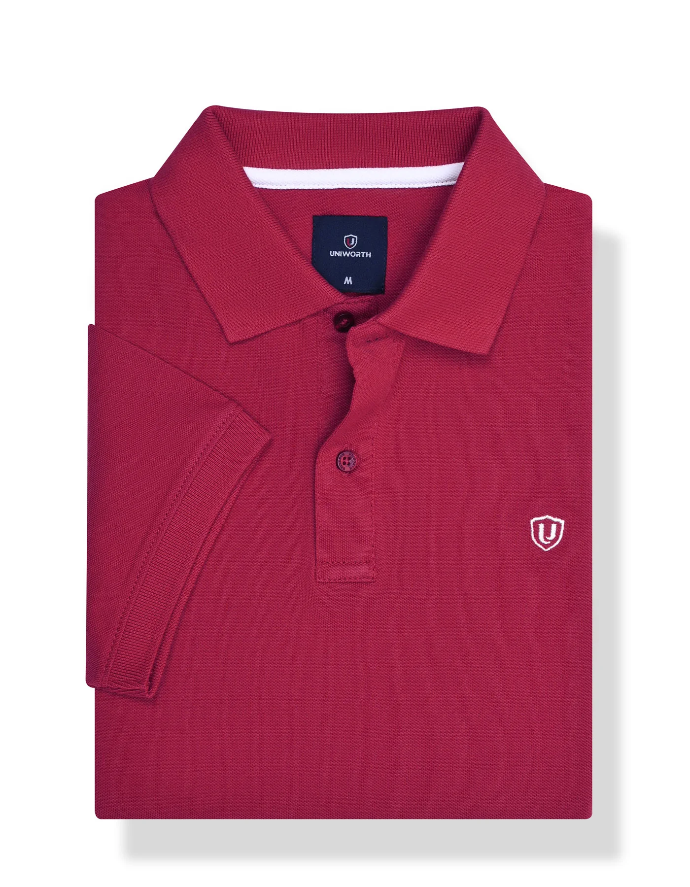 Red Plain Pique Polo Shirt - Image 2
