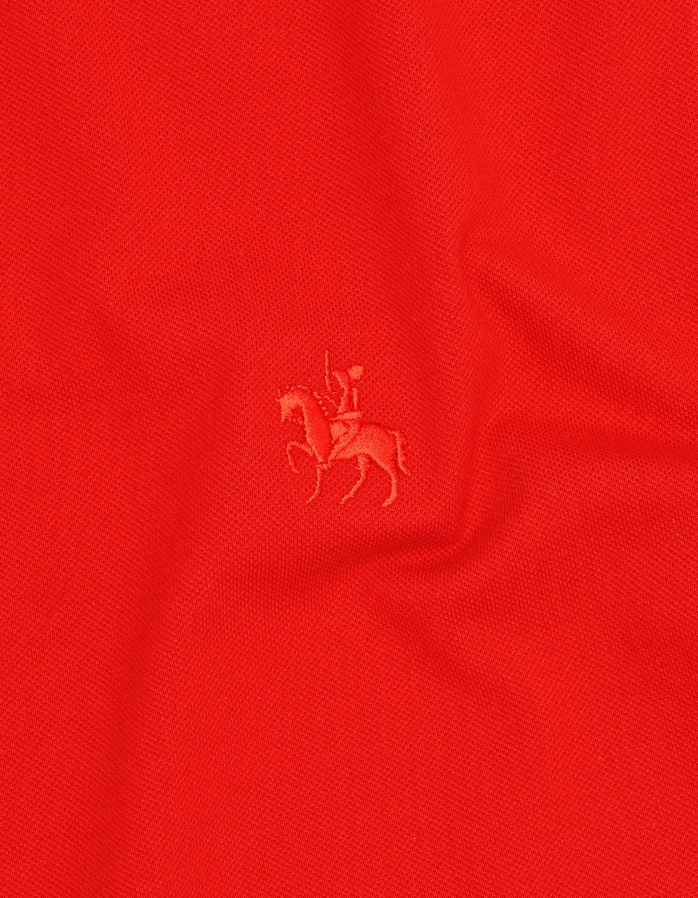 Red Plain Pique Polo Shirt - Image 4