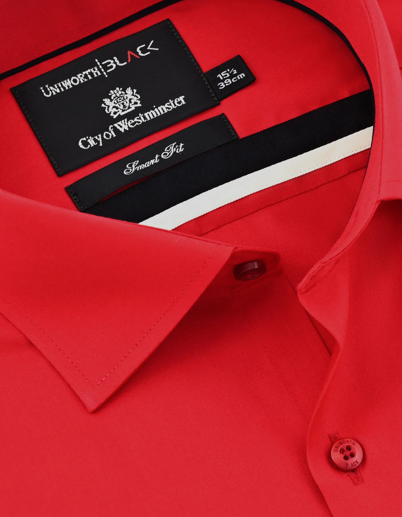 Red Plain Tailored Smart Fit Shirt - Image 2