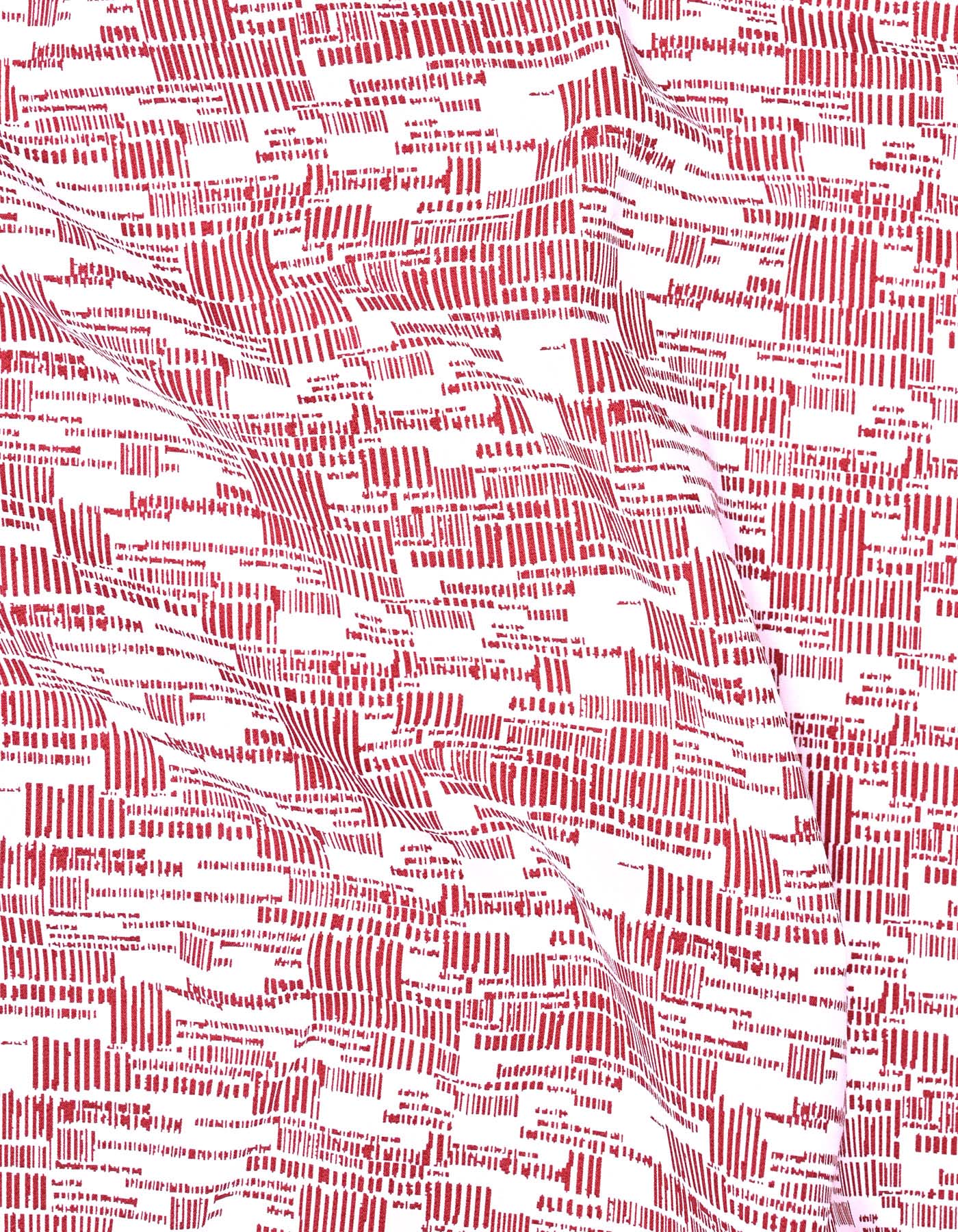 Red Printed Tailored Smart Fit Shirt - Image 4