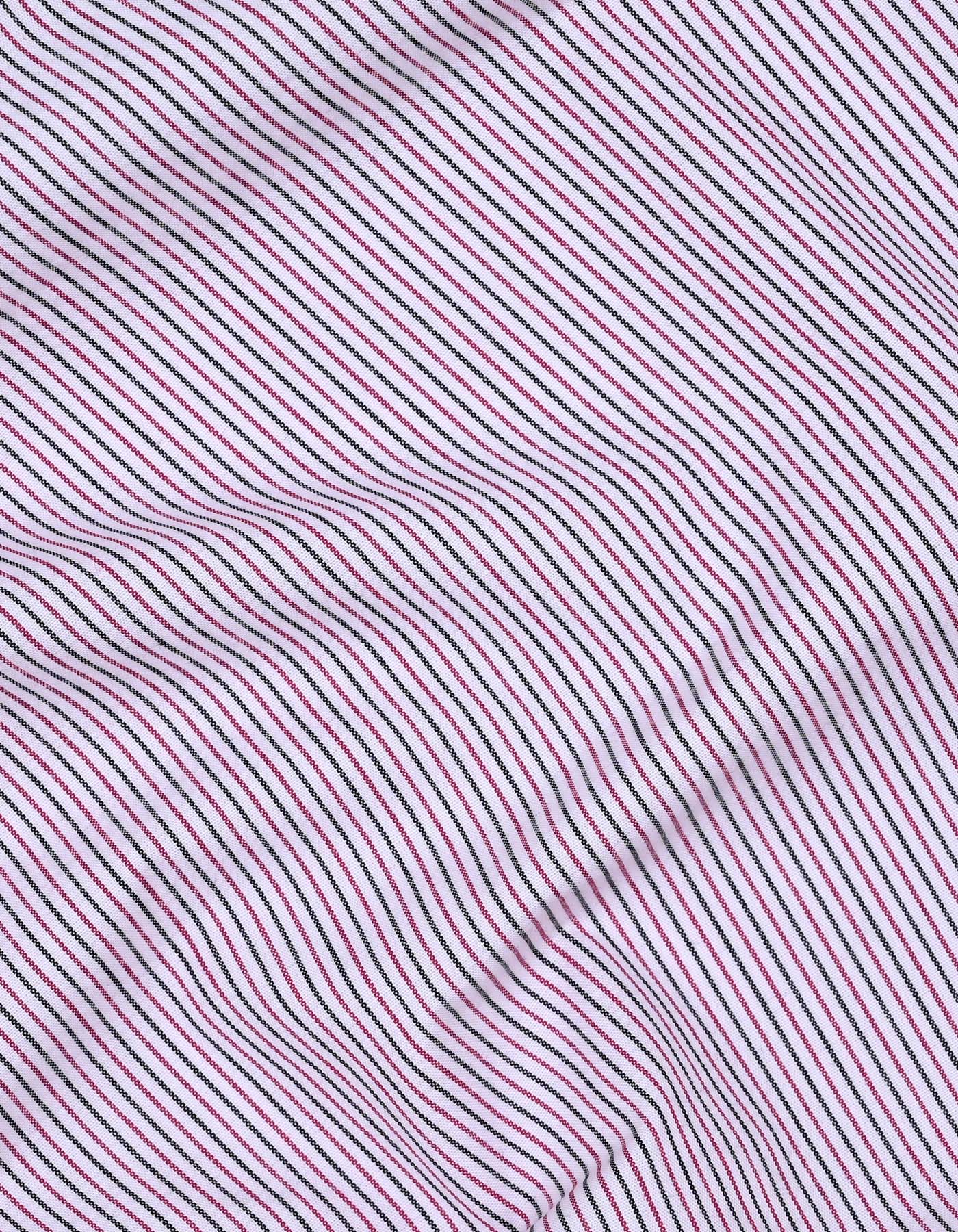 Red Stripe Tailored Smart Fit Shirt - Image 4
