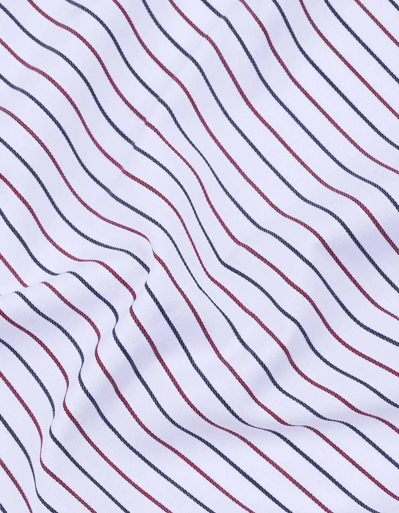 Red Stripe Tailored Smart Fit Shirt - Image 4
