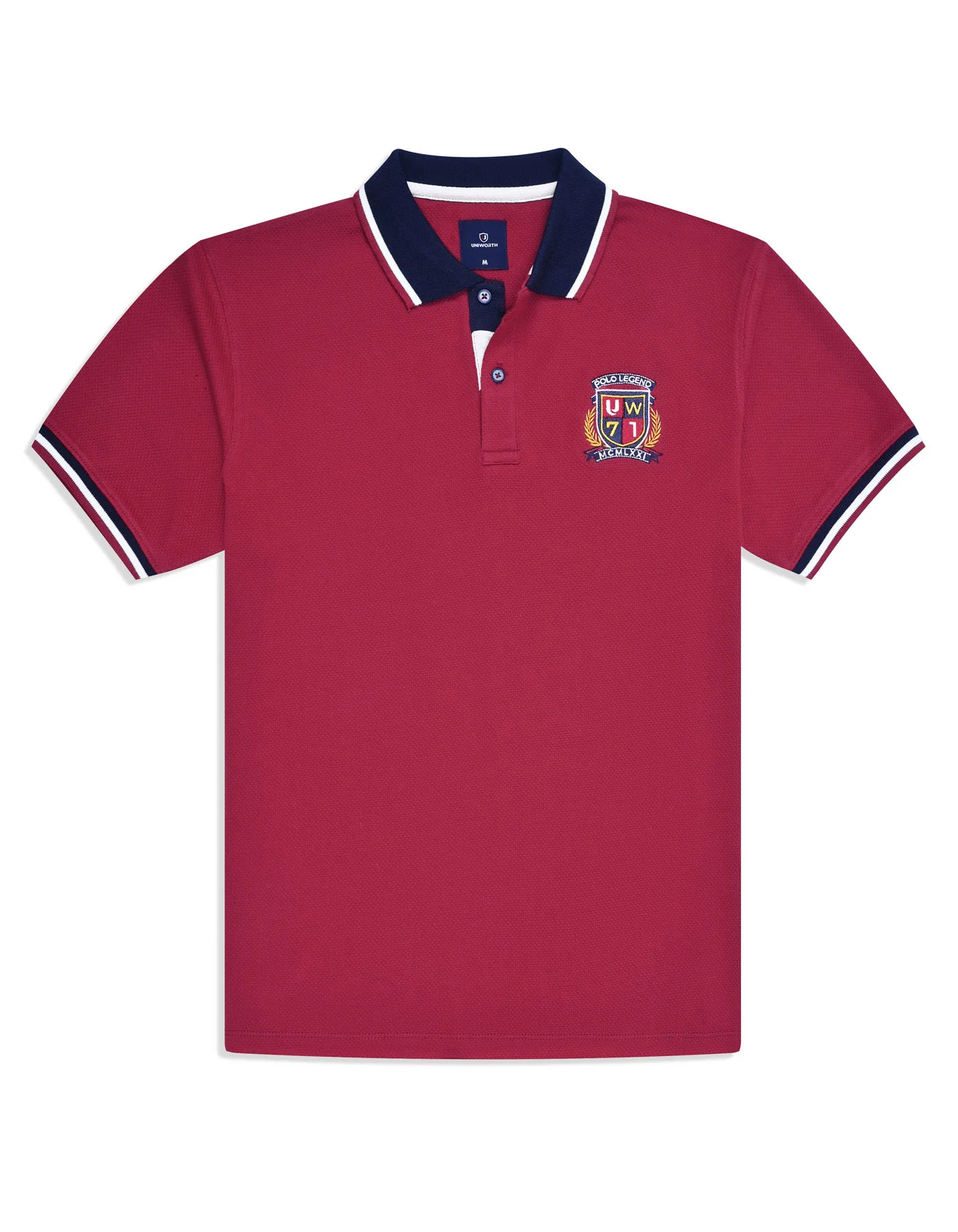 Red Texture Pique Polo Shirt