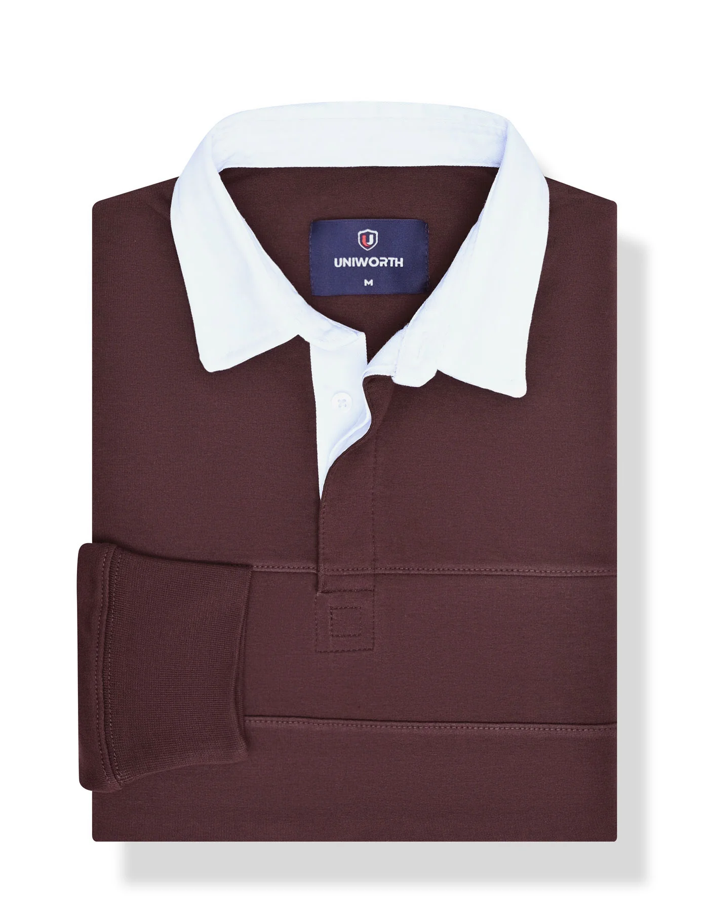 Rich Brown Relaxed Fit Rugby Polo - Image 2
