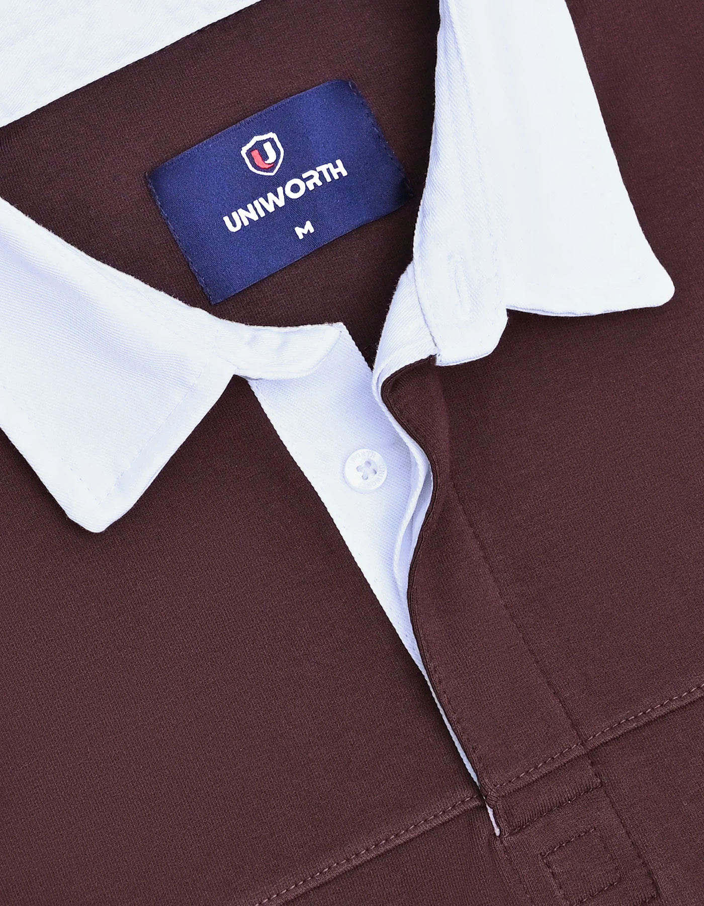Rich Brown Relaxed Fit Rugby Polo - Image 3
