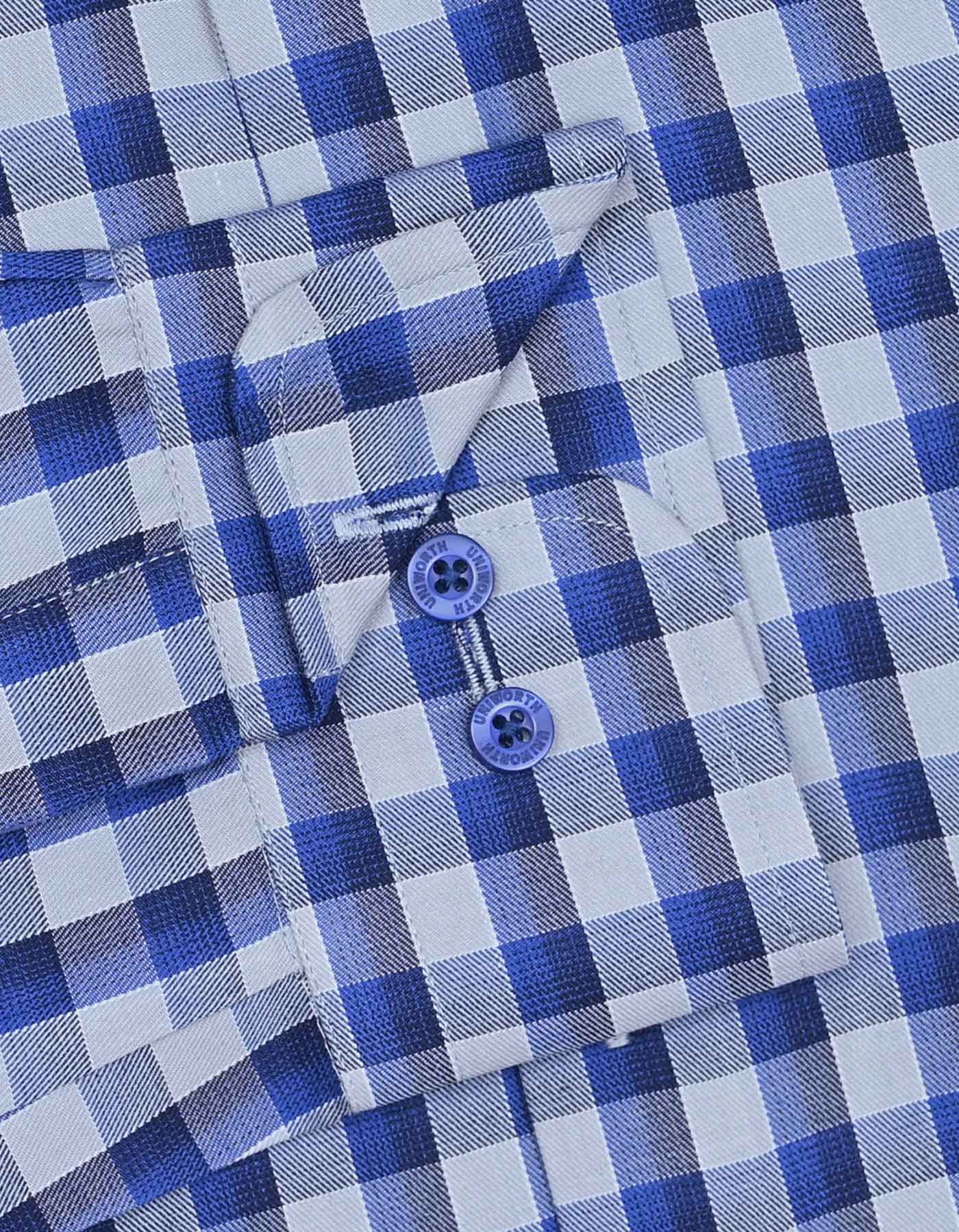 River Blue Check Tailored Smart Fit Shirt - Image 3