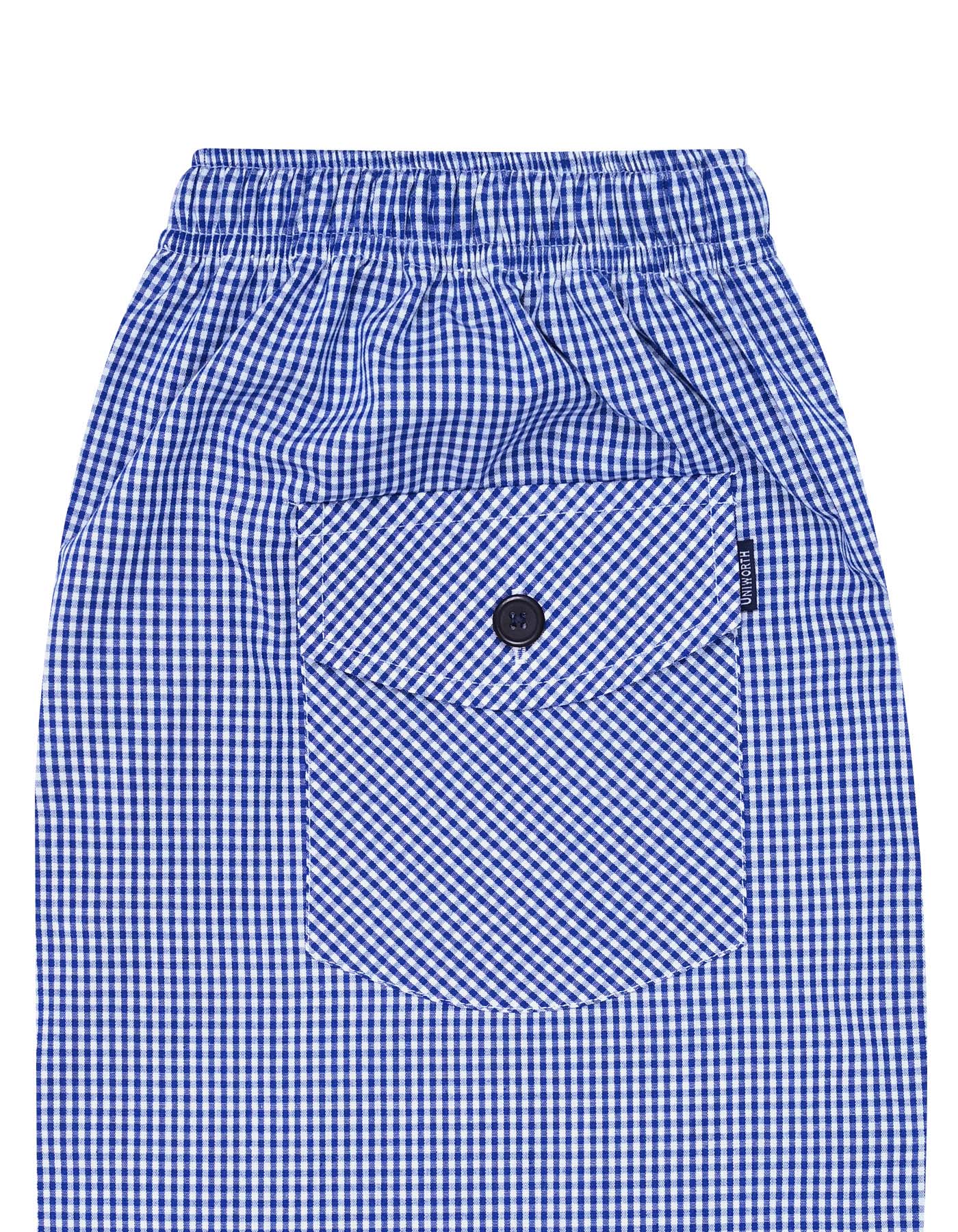 Royal Blue Check Cross Pocket Woven - Image 3