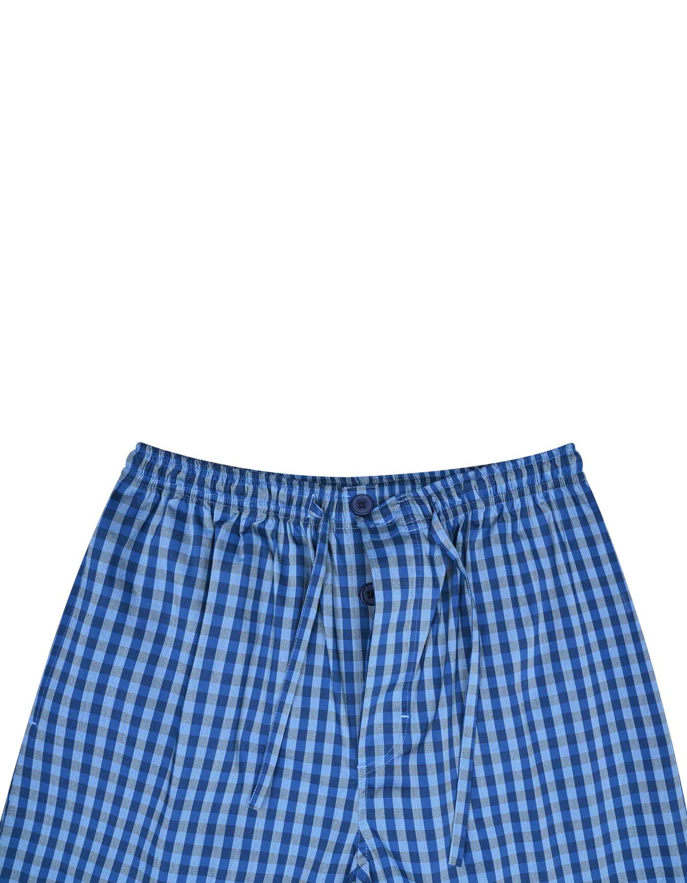 Royal Blue Check Cross Pocket Woven Pajama - Image 2