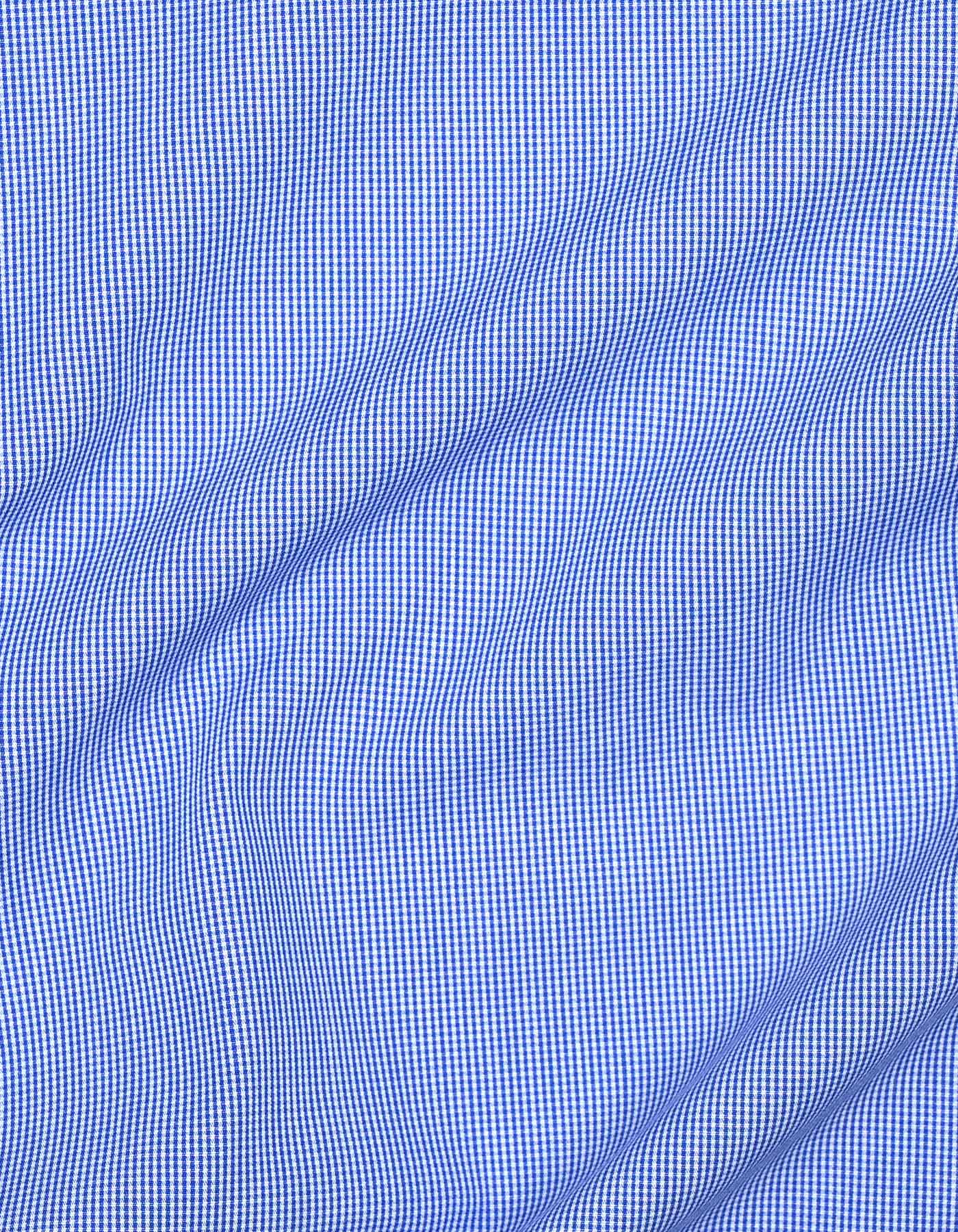Royal Blue Check Tailored Smart Fit Shirt - Image 4