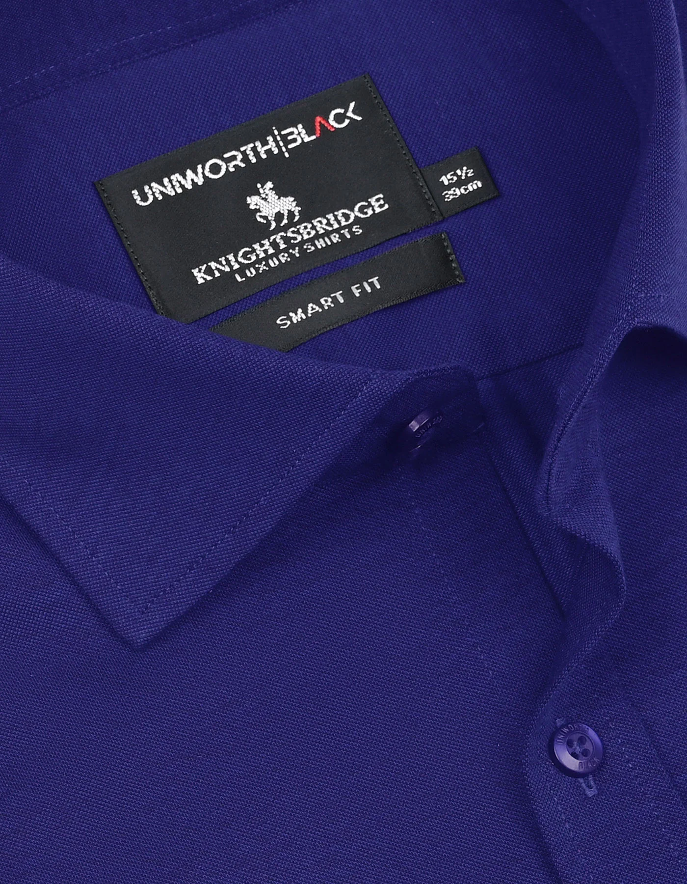 Royal Blue Plain Smart Fit Shirt - Image 2