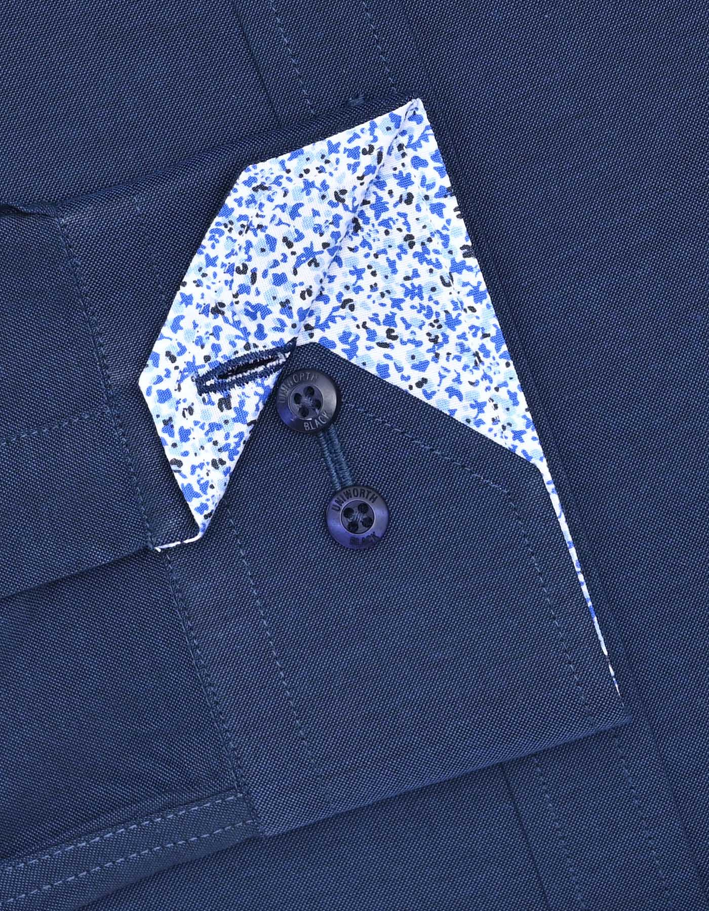 Royal Blue Plain Tailored Smart Fit Shirt - Image 3