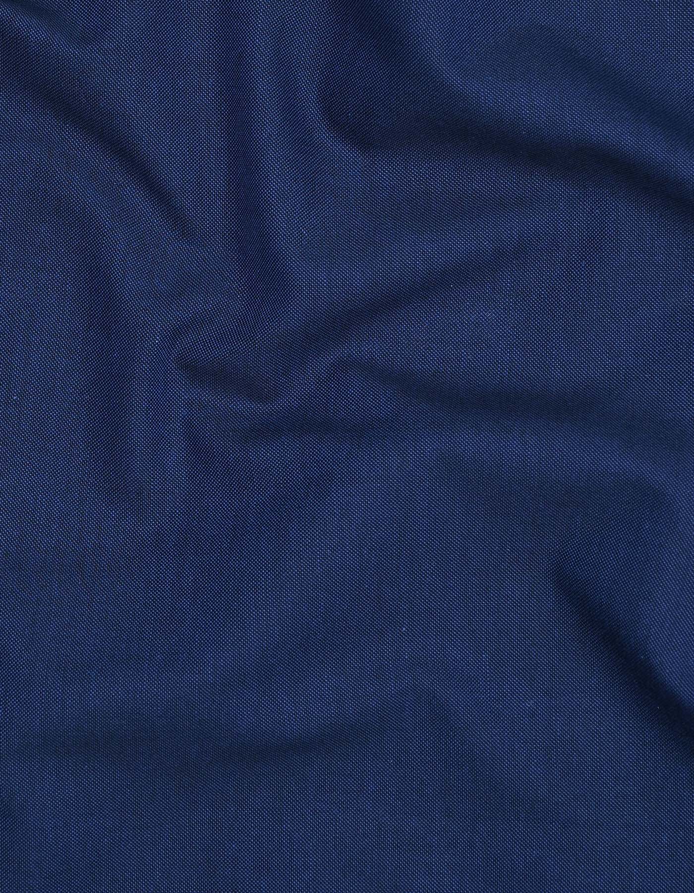 Royal Blue Plain Tailored Smart Fit Shirt - Image 4