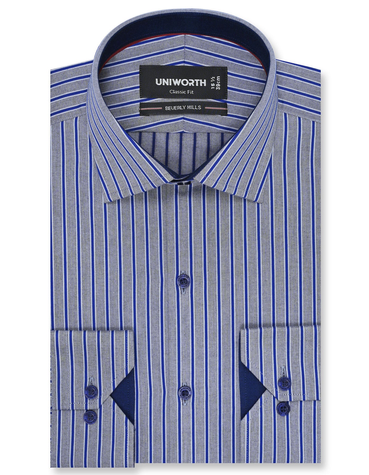 Royal Blue Stripe Classic Fit Shirt