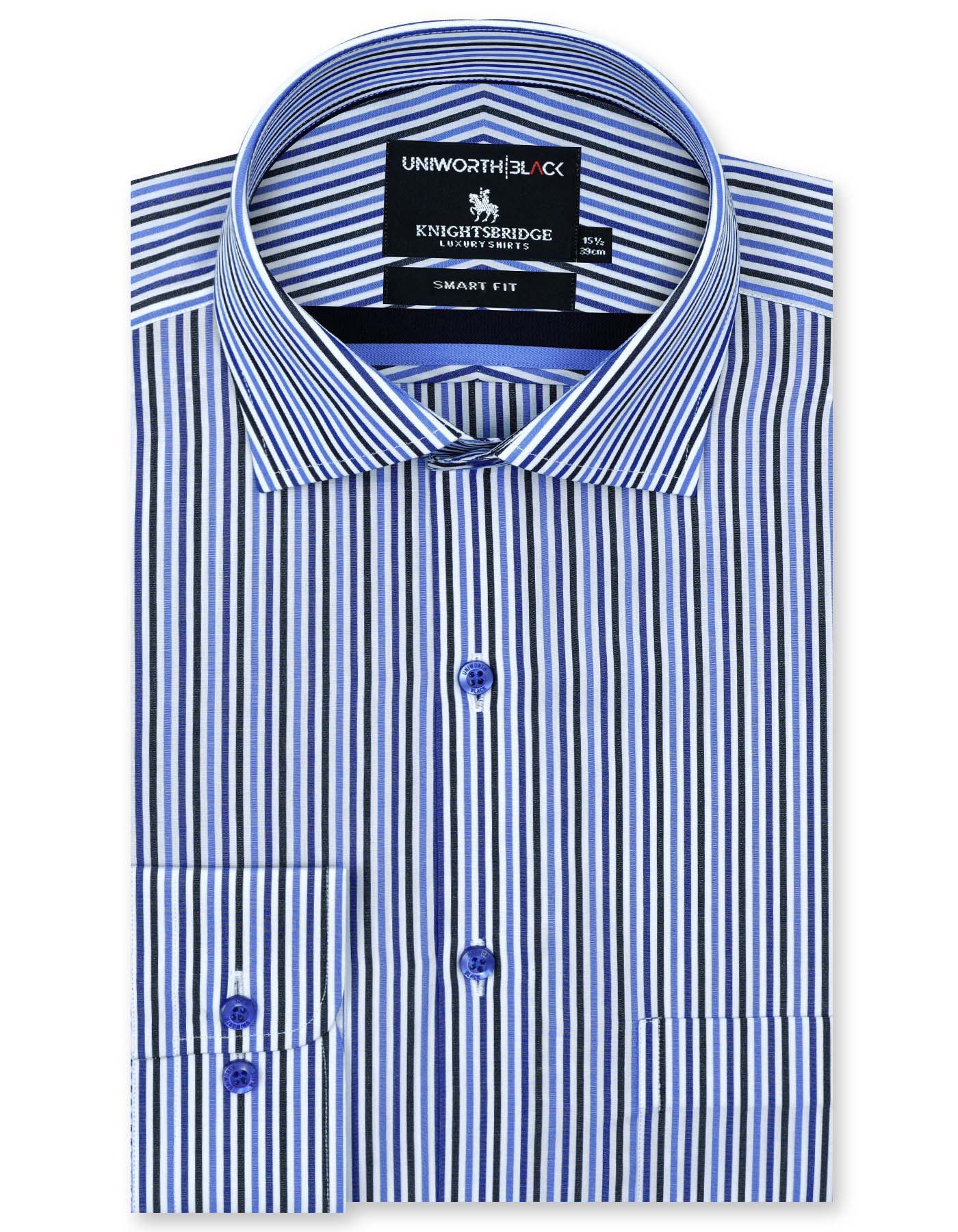Royal Blue Stripe Classic Fit Shirt