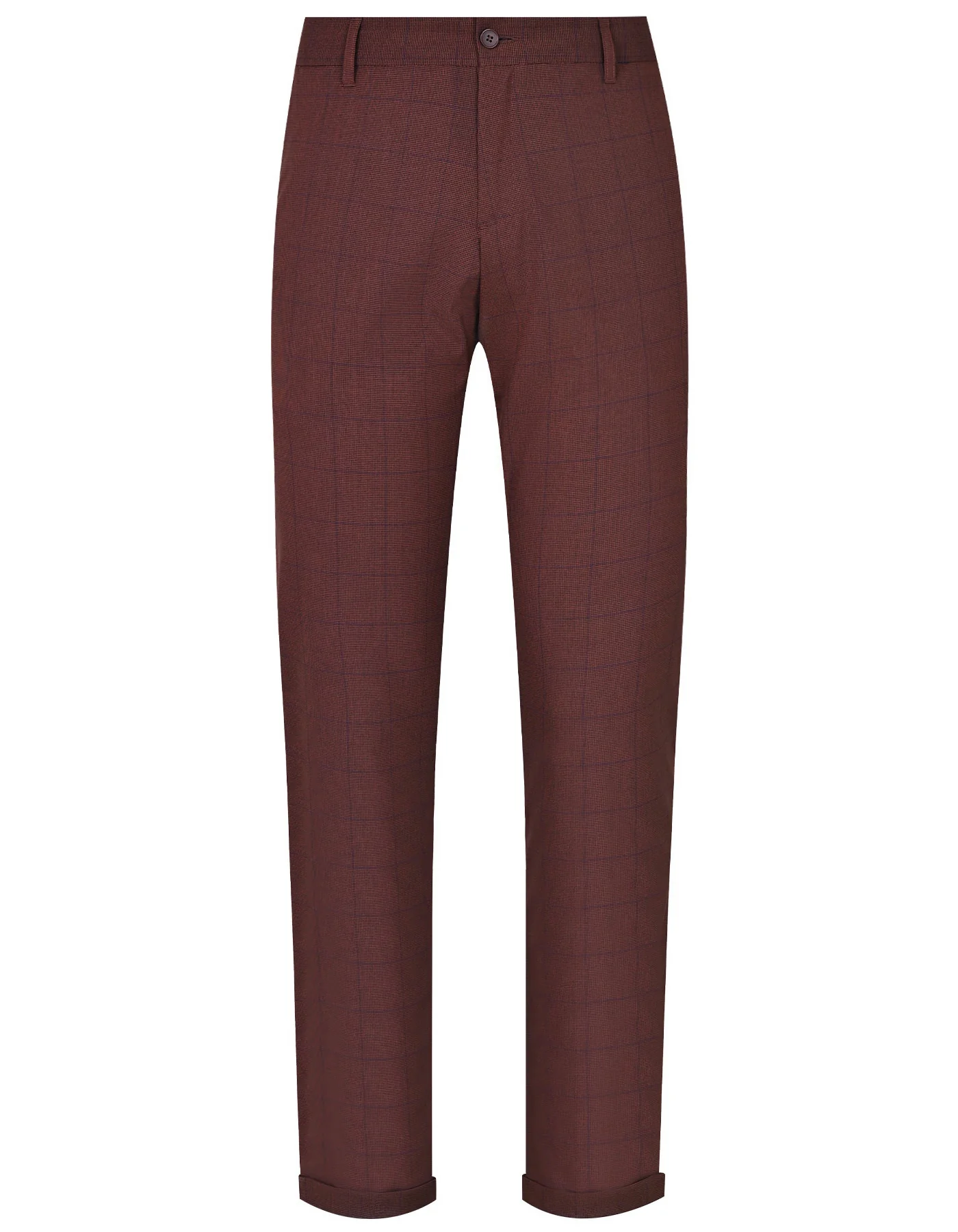 Rust Check Tailored Smart Fit Casual Pant