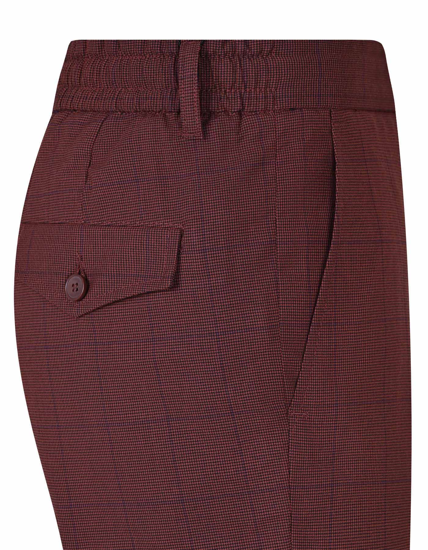Rust Check Tailored Smart Fit Casual Pant - Image 3