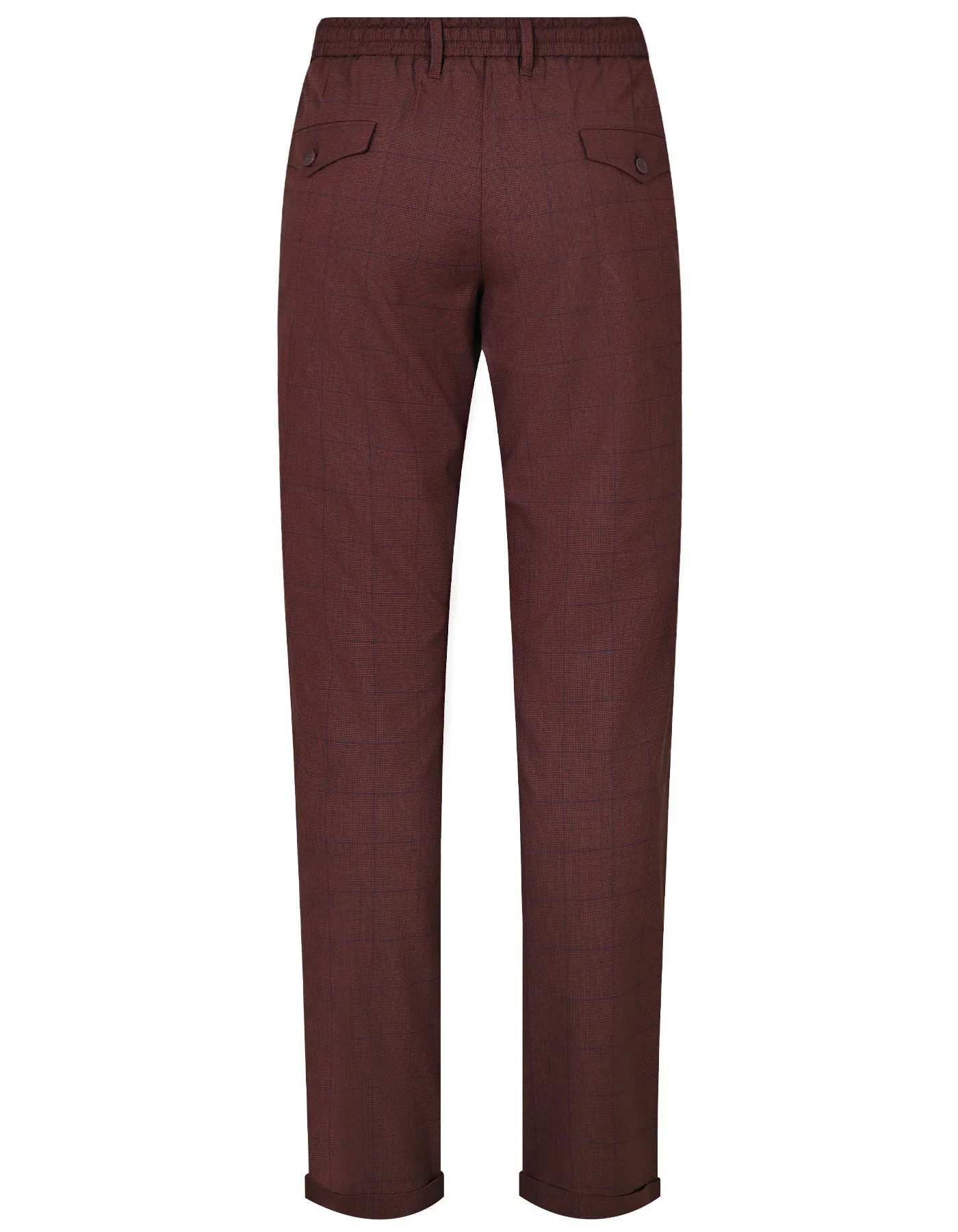 Rust Check Tailored Smart Fit Casual Pant - Image 4