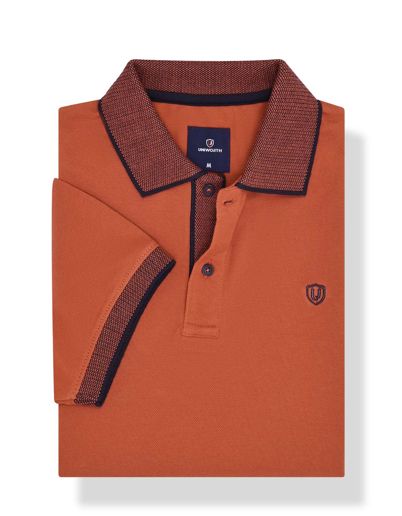 Rust Plain Pique Polo Shirt - Image 2