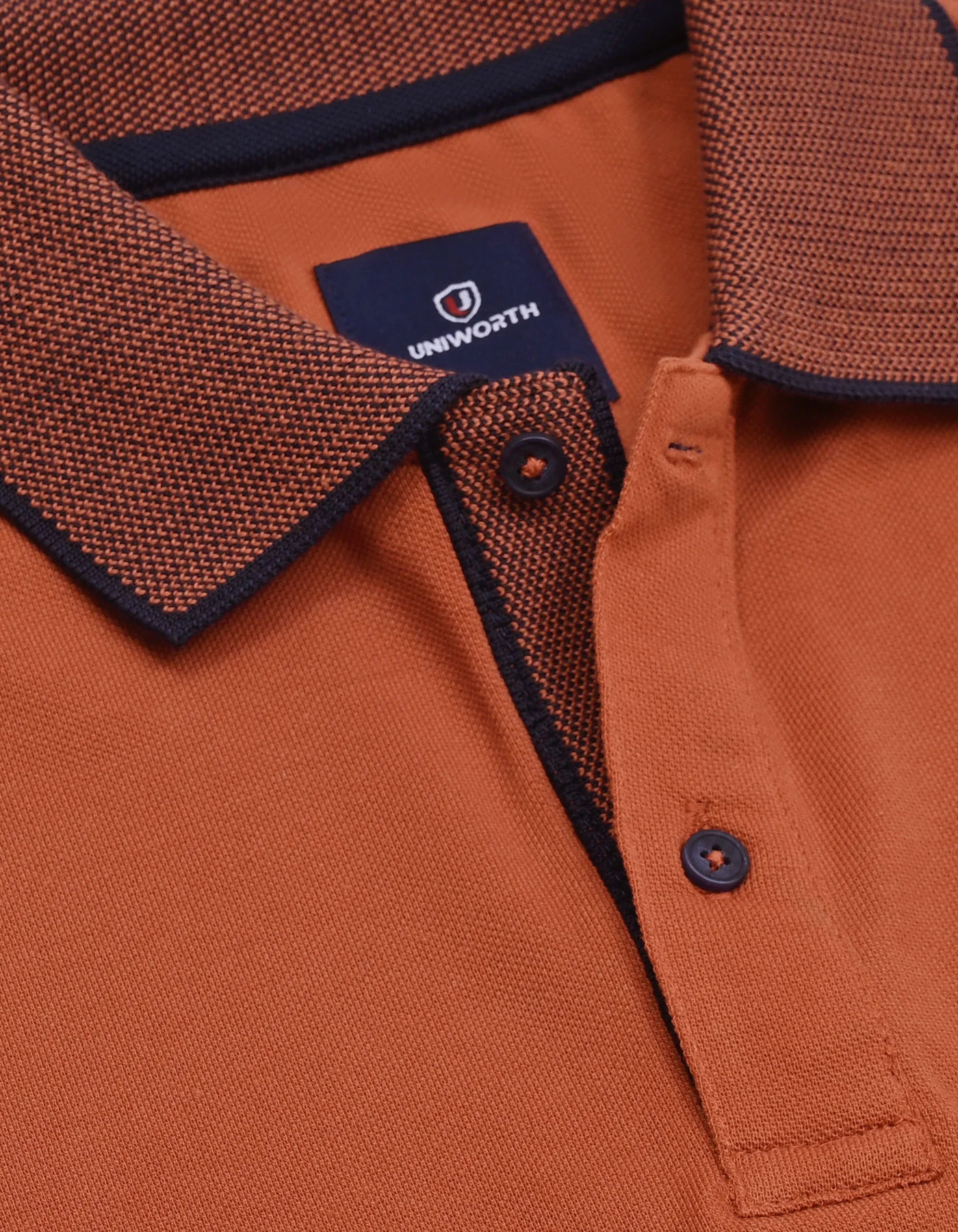 Rust Plain Pique Polo Shirt - Image 3