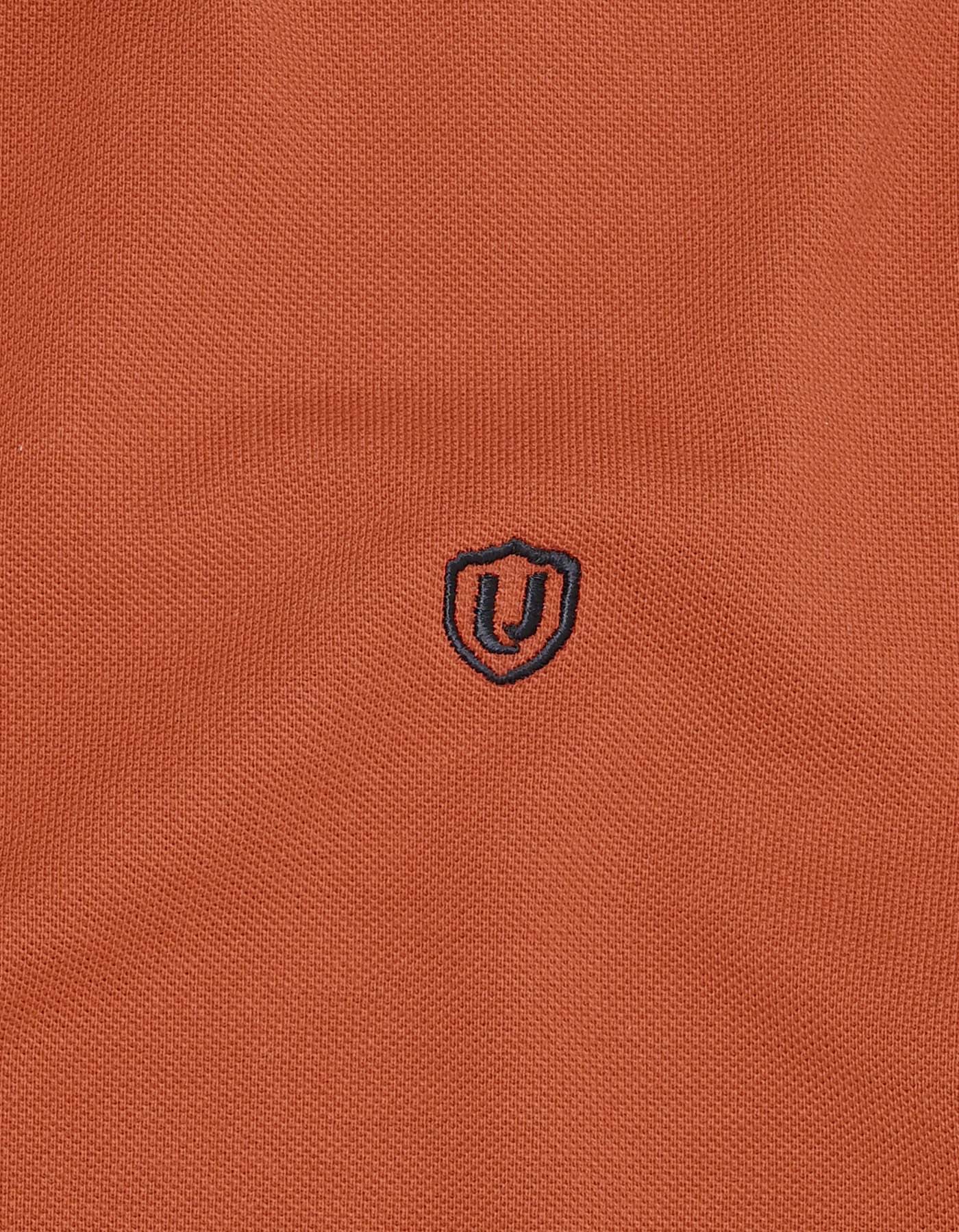 Rust Plain Pique Polo Shirt - Image 4