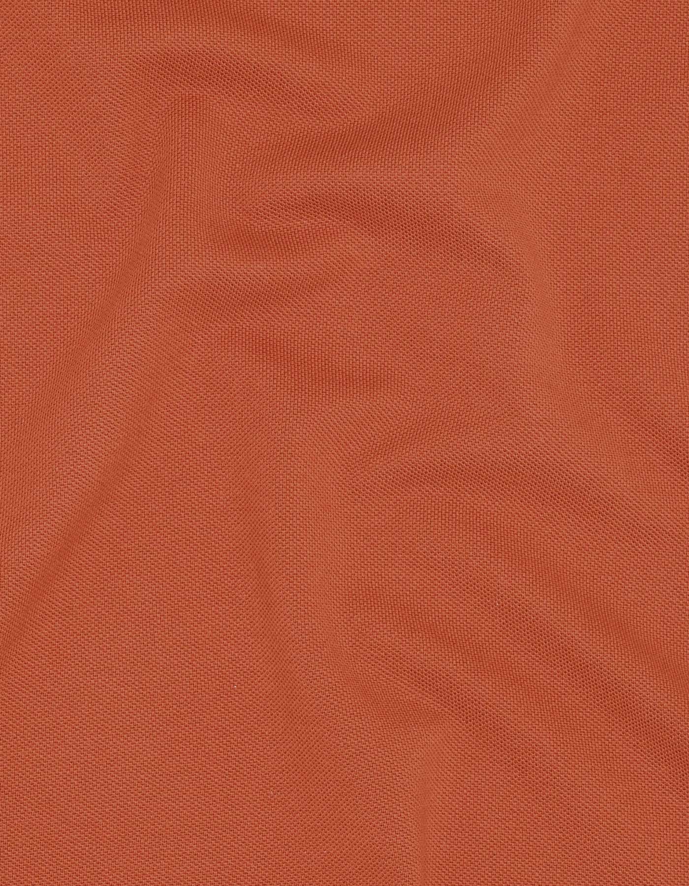 Rust Plain Pique Polo Shirt - Image 6
