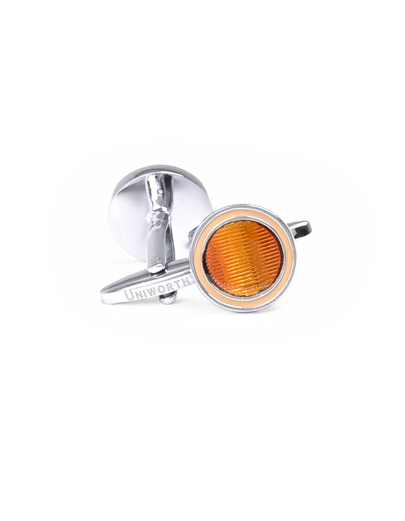 Rust/Silver Circle Cufflink