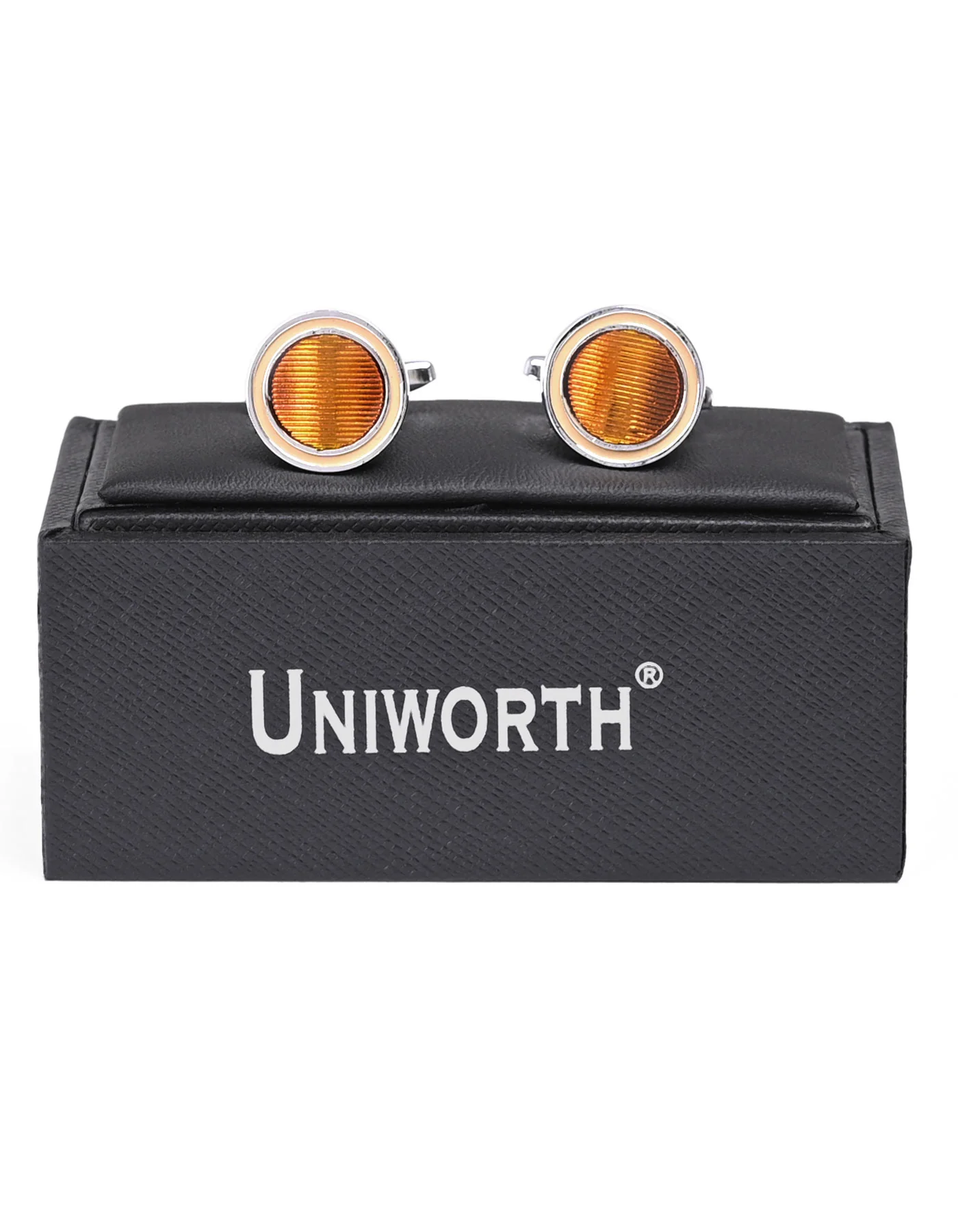 Rust/Silver Circle Cufflink - Image 2