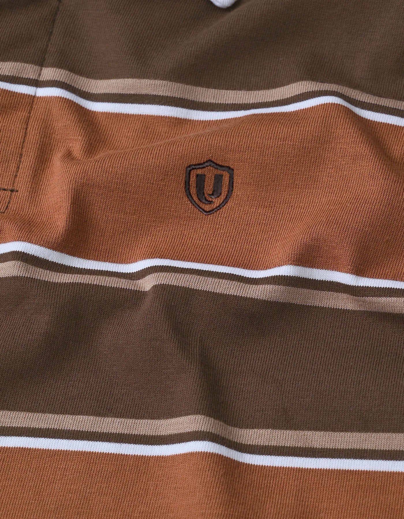 Rust Stripe Cotton Rugby Polo - Image 5