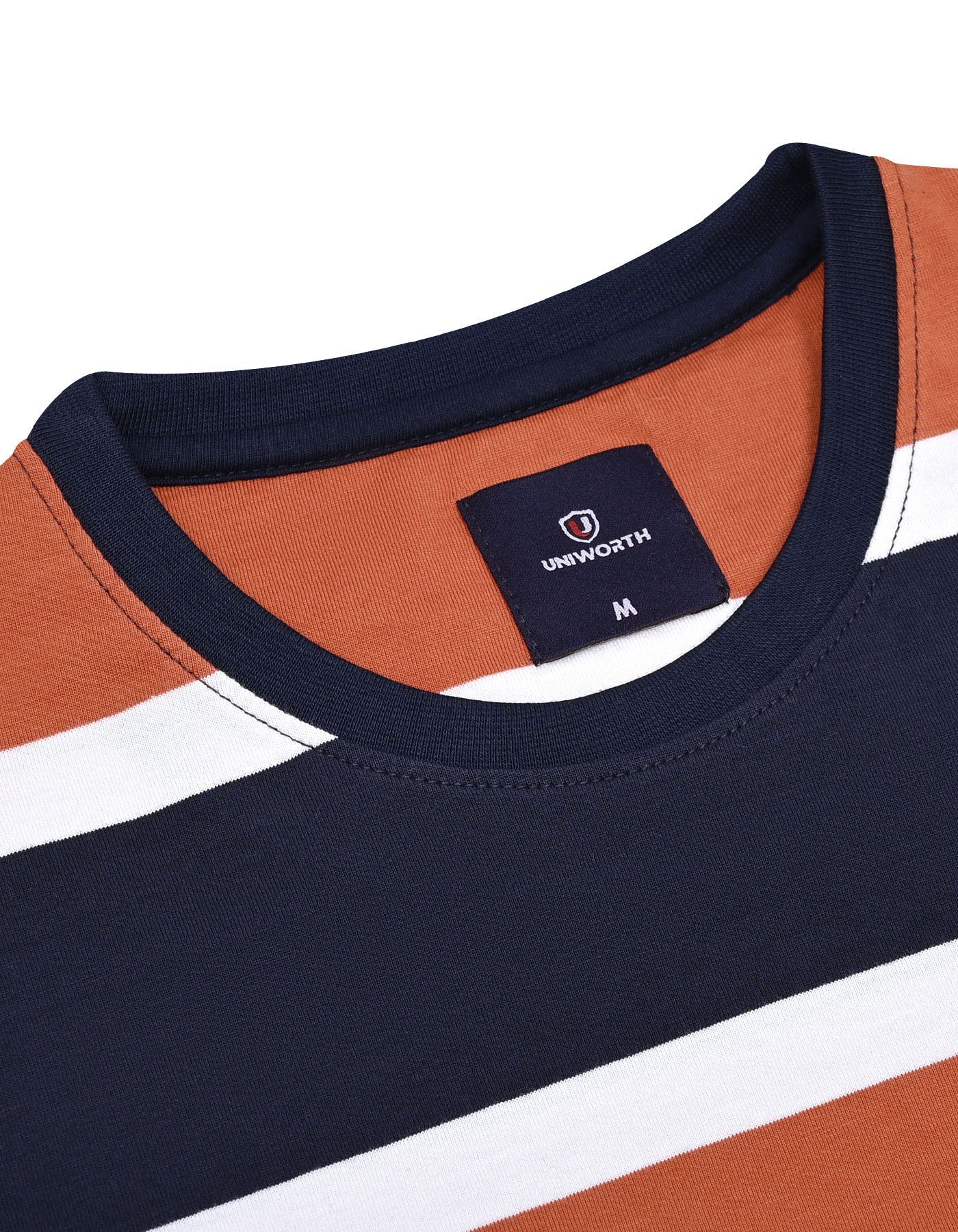 Rust Stripe Crew Neck T-shirt - Image 3