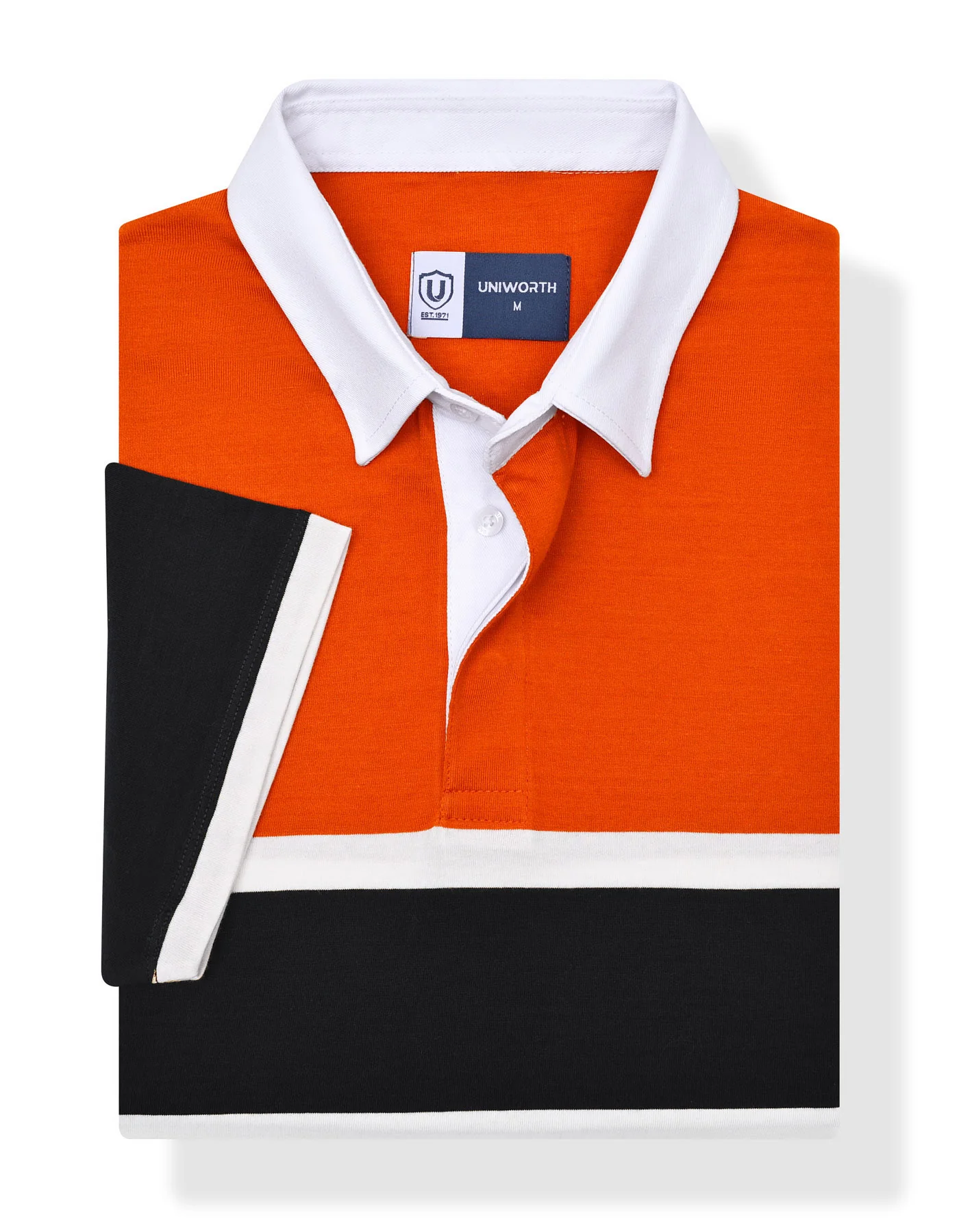 Rust Stripe Jersey Polo Shirt - Image 2