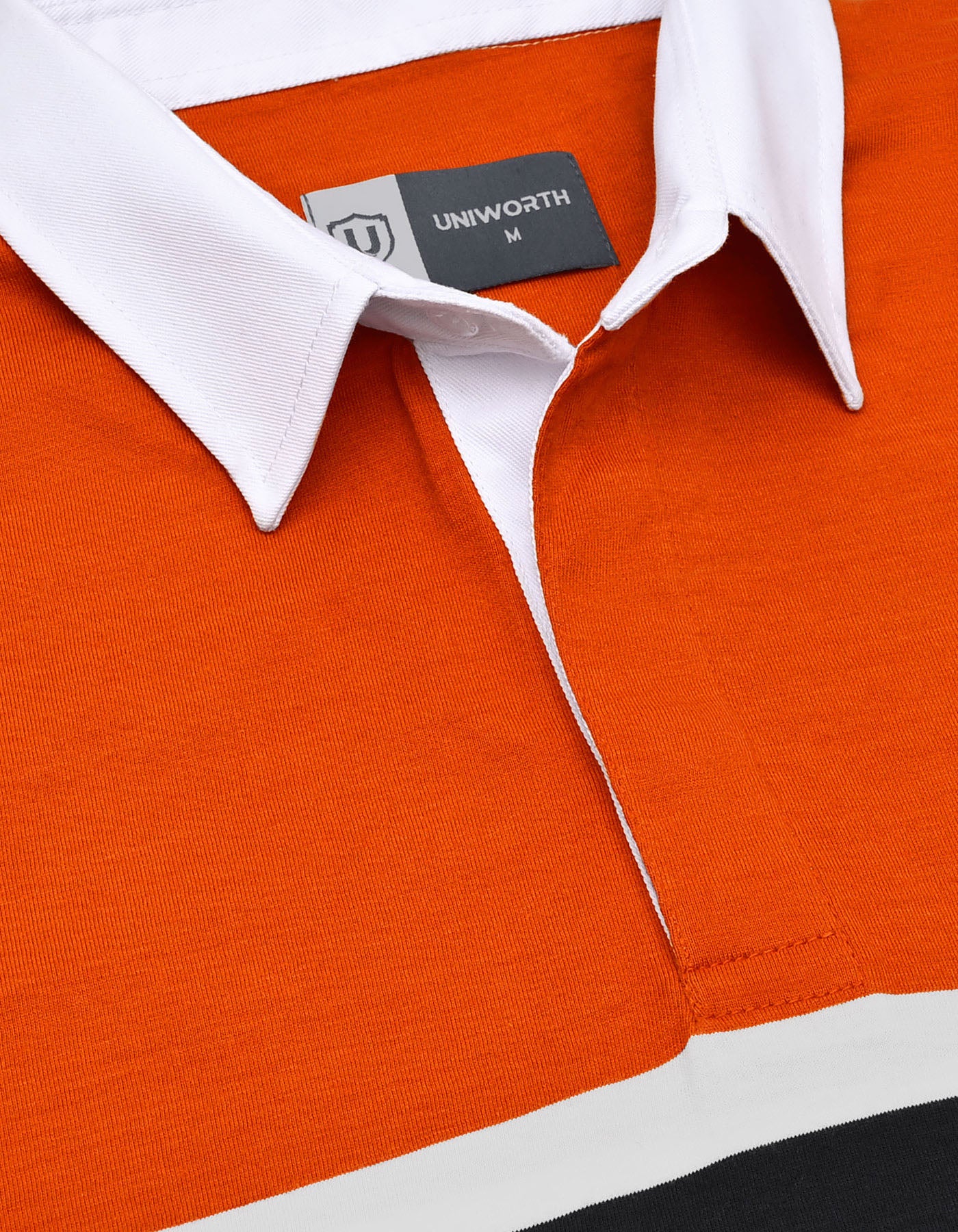 Rust Stripe Jersey Polo Shirt - Image 3