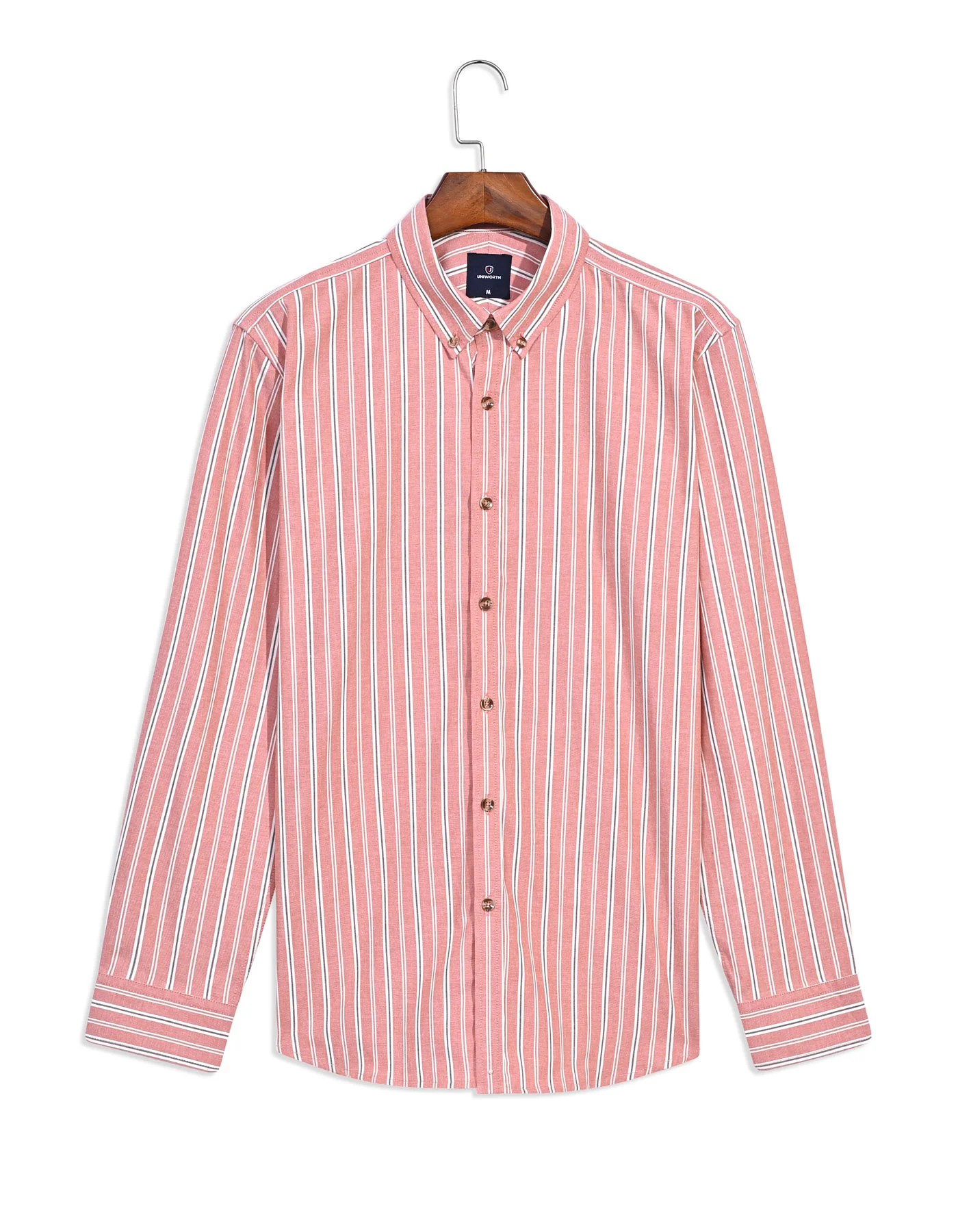 Rust Stripe Regular Fit Casual Shirt - Image 2