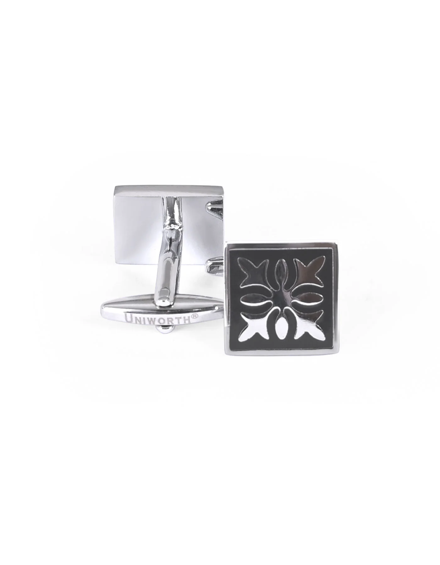 Silver/Black Square Cufflink