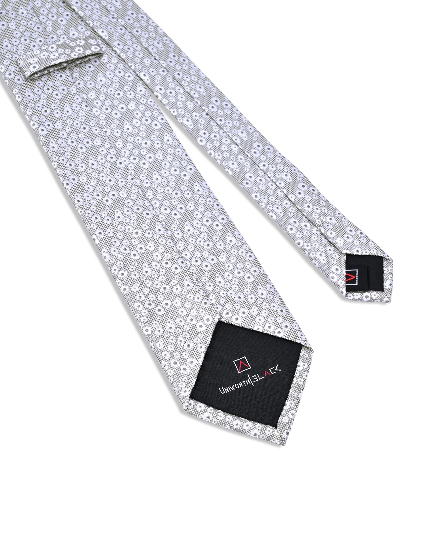 Silver Floral Tie - Image 3
