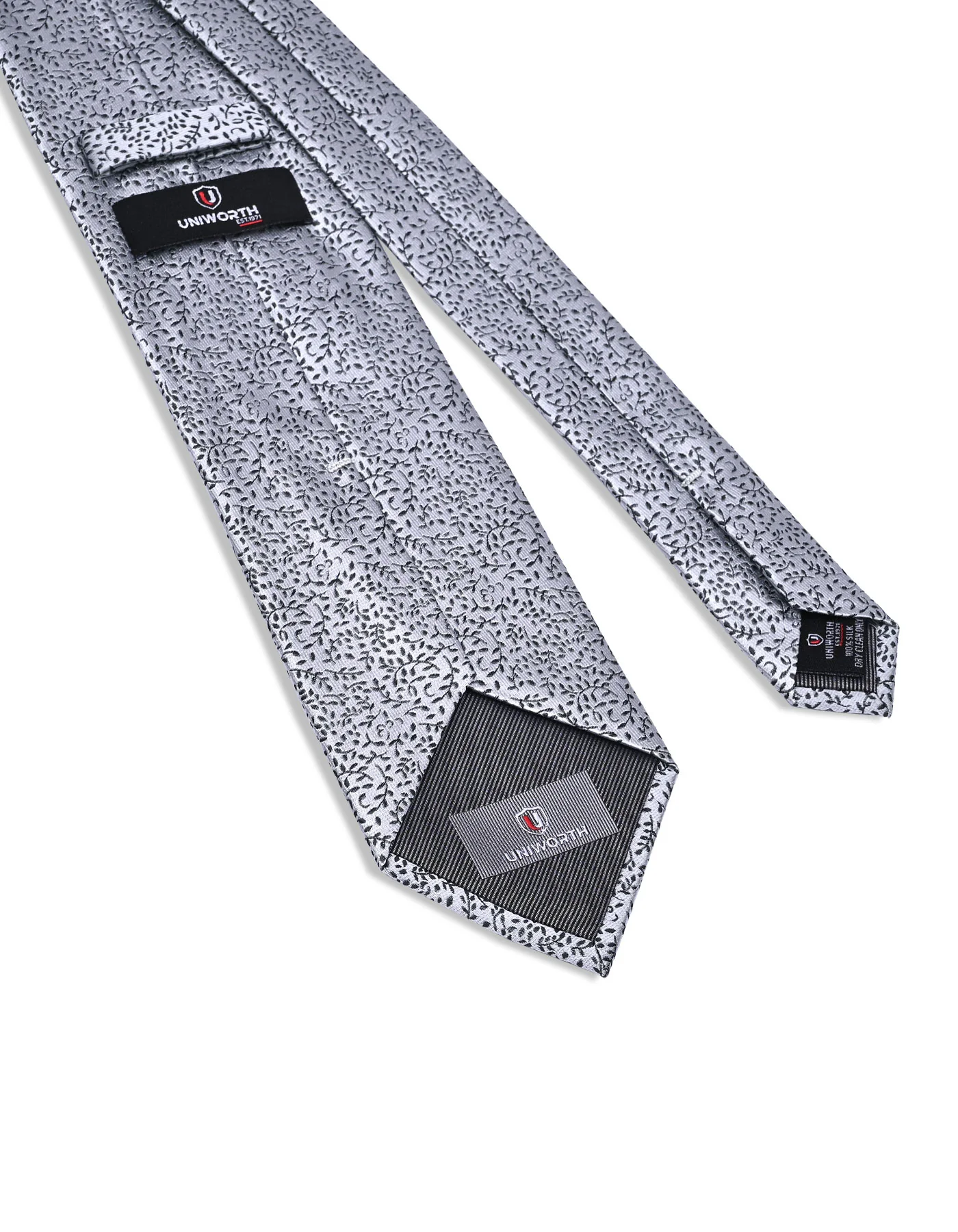 Silver Floral Tie - Image 3