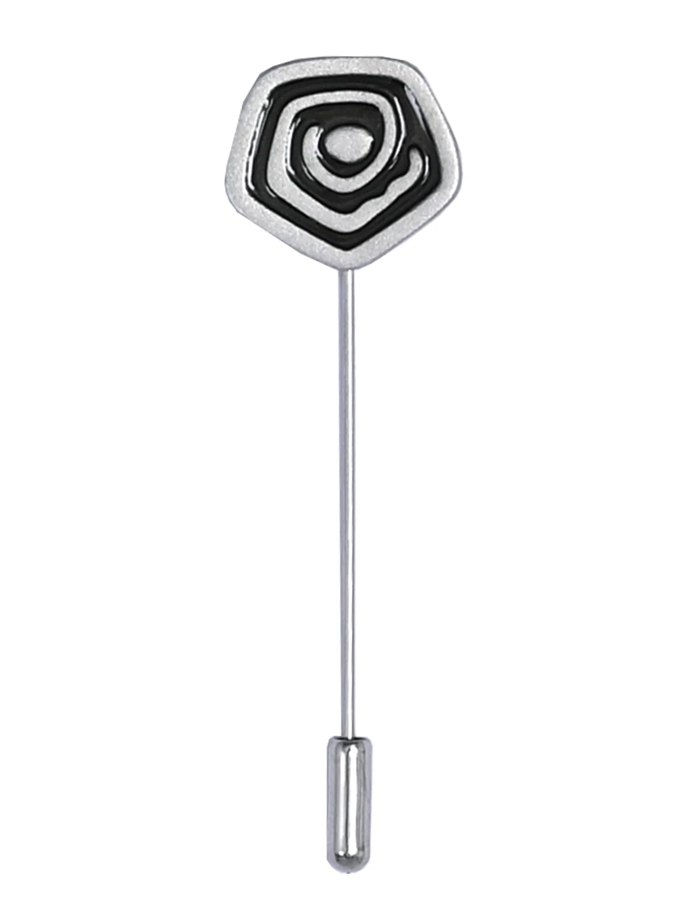 Silver Geometric Coat Lapel Pin
