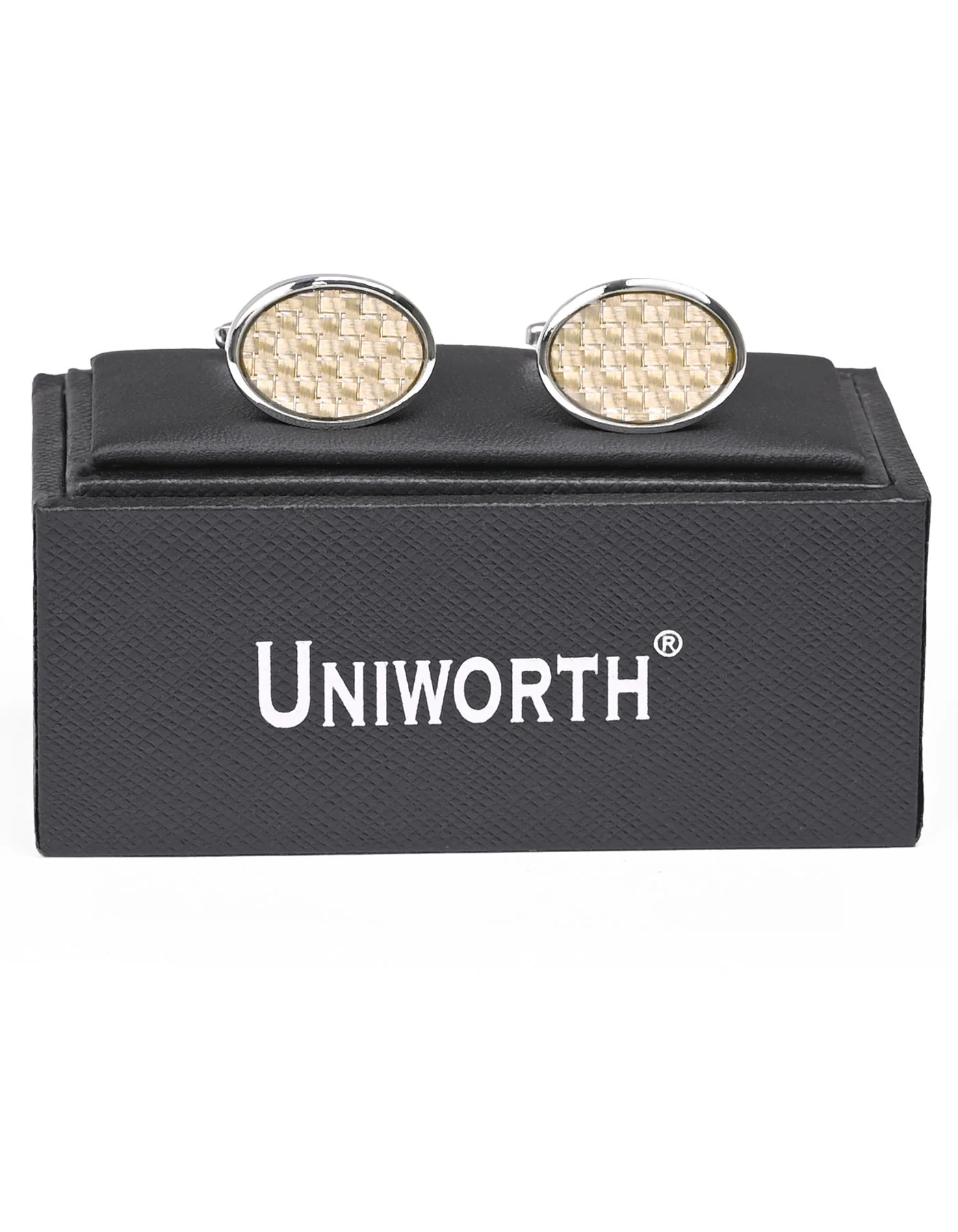 Silver/Green Oval Cufflink - Image 2