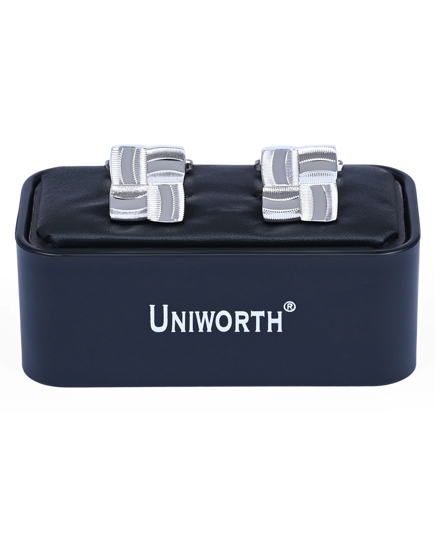 Silver Metal Texture Cufflink - Image 2