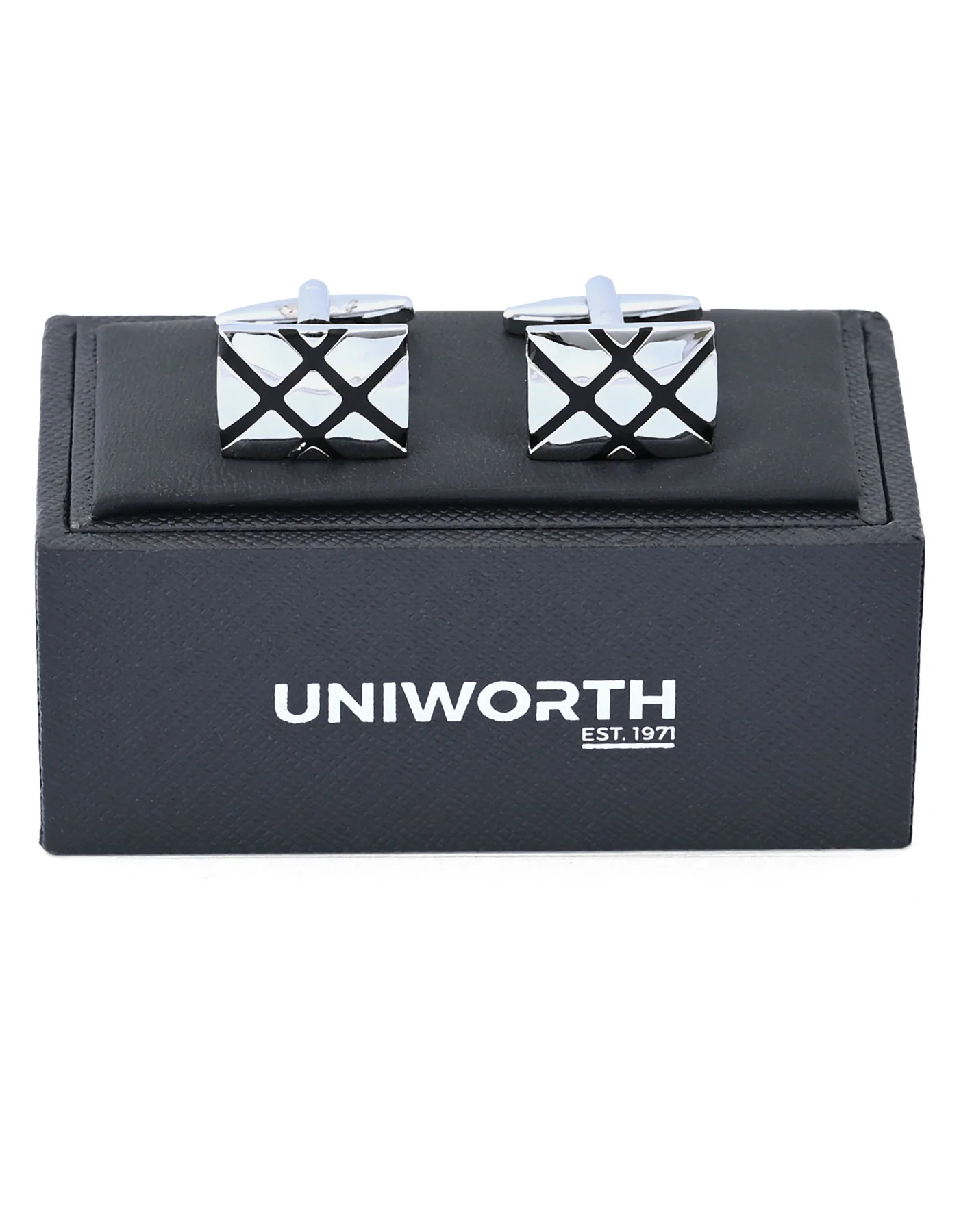 Silver Rectangle Cufflink - Image 2