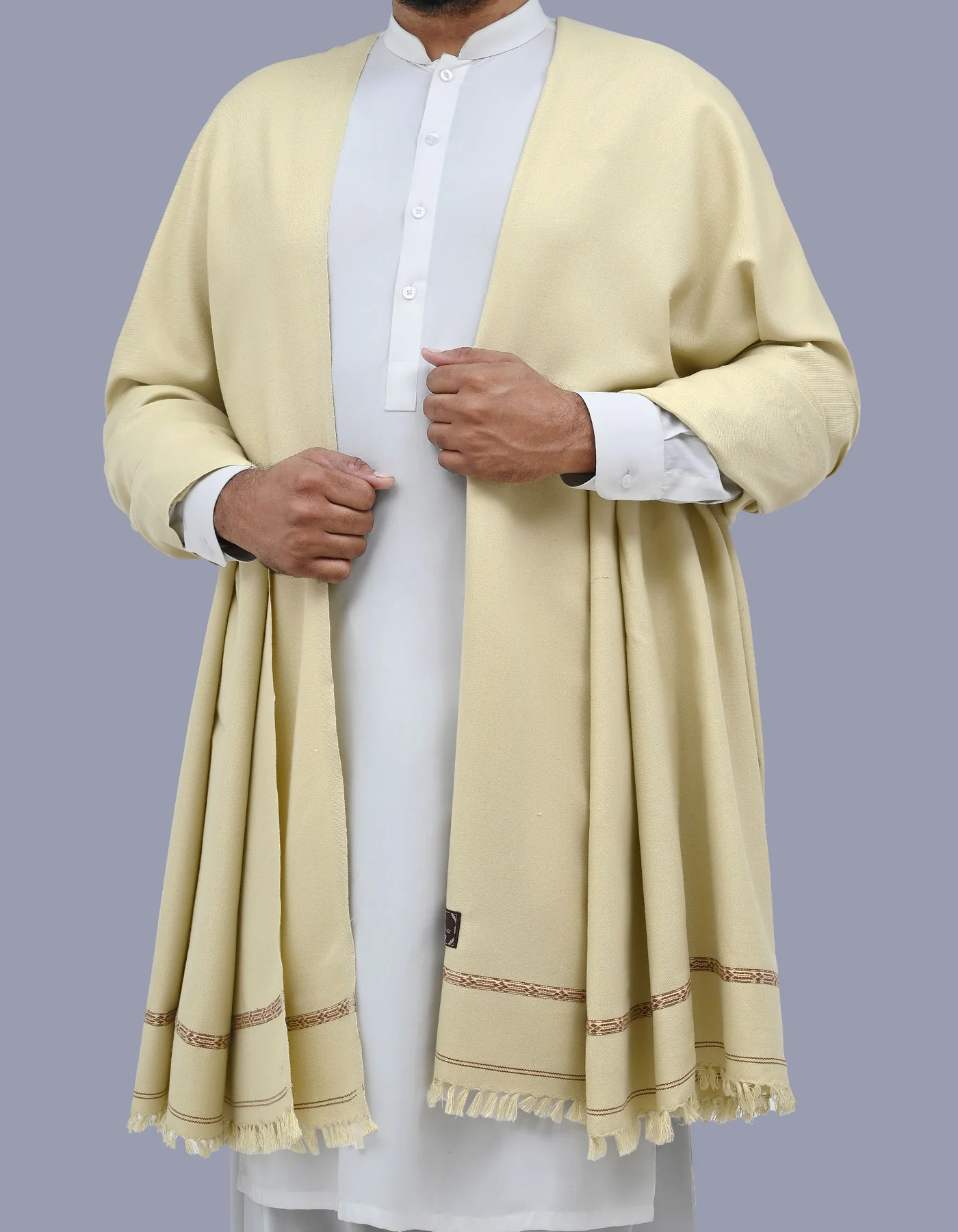 Skin Plain 100% Acrylic Men Shawl - Image 2