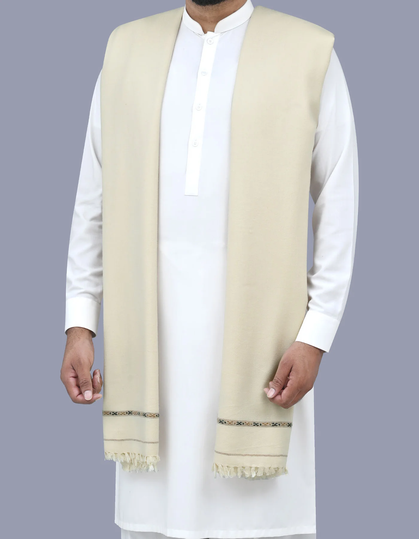Skin Plain 100% Acrylic Men Shawl - Image 3
