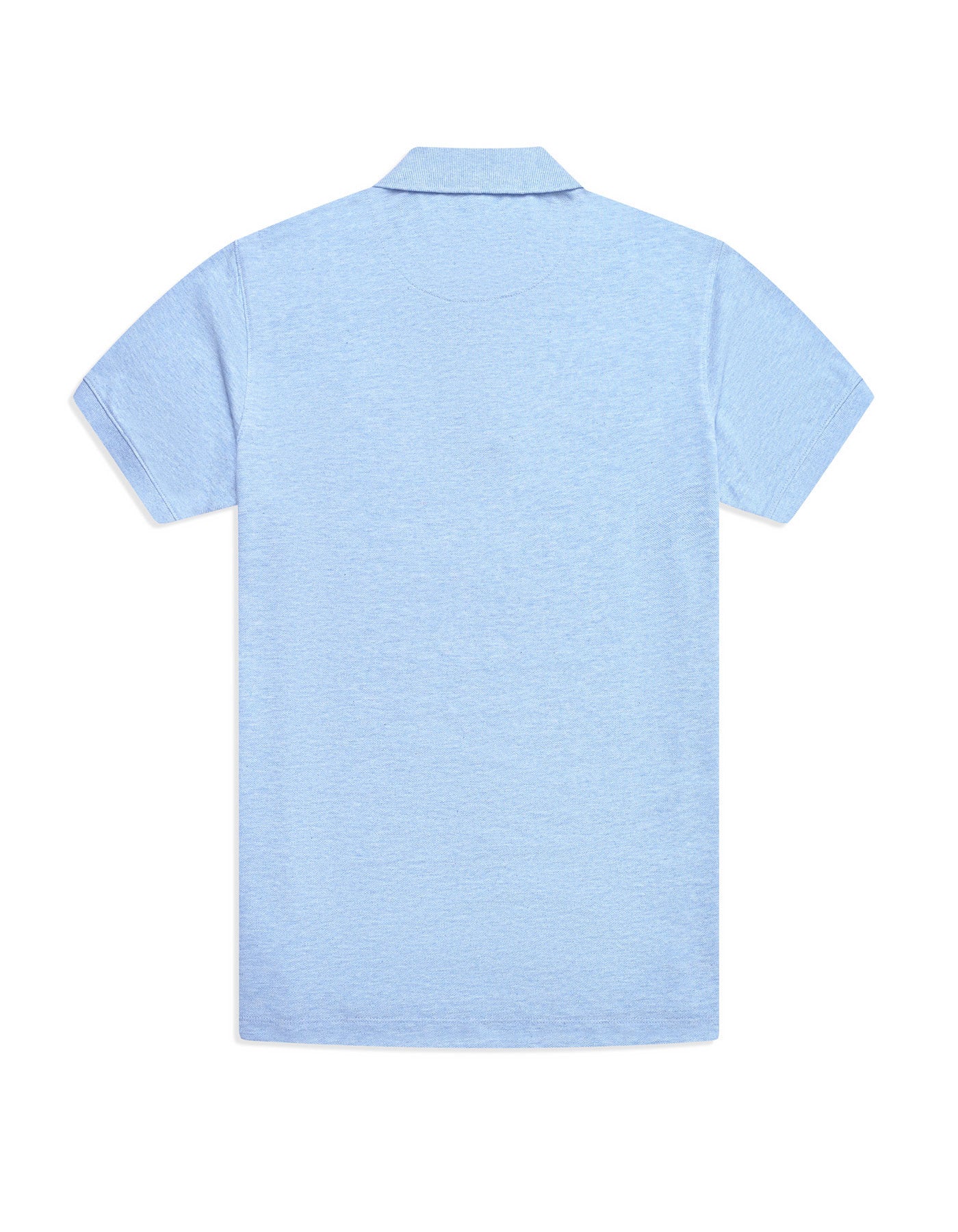 Sky Blue Melange Plain Pique Polo Shirt - Image 4
