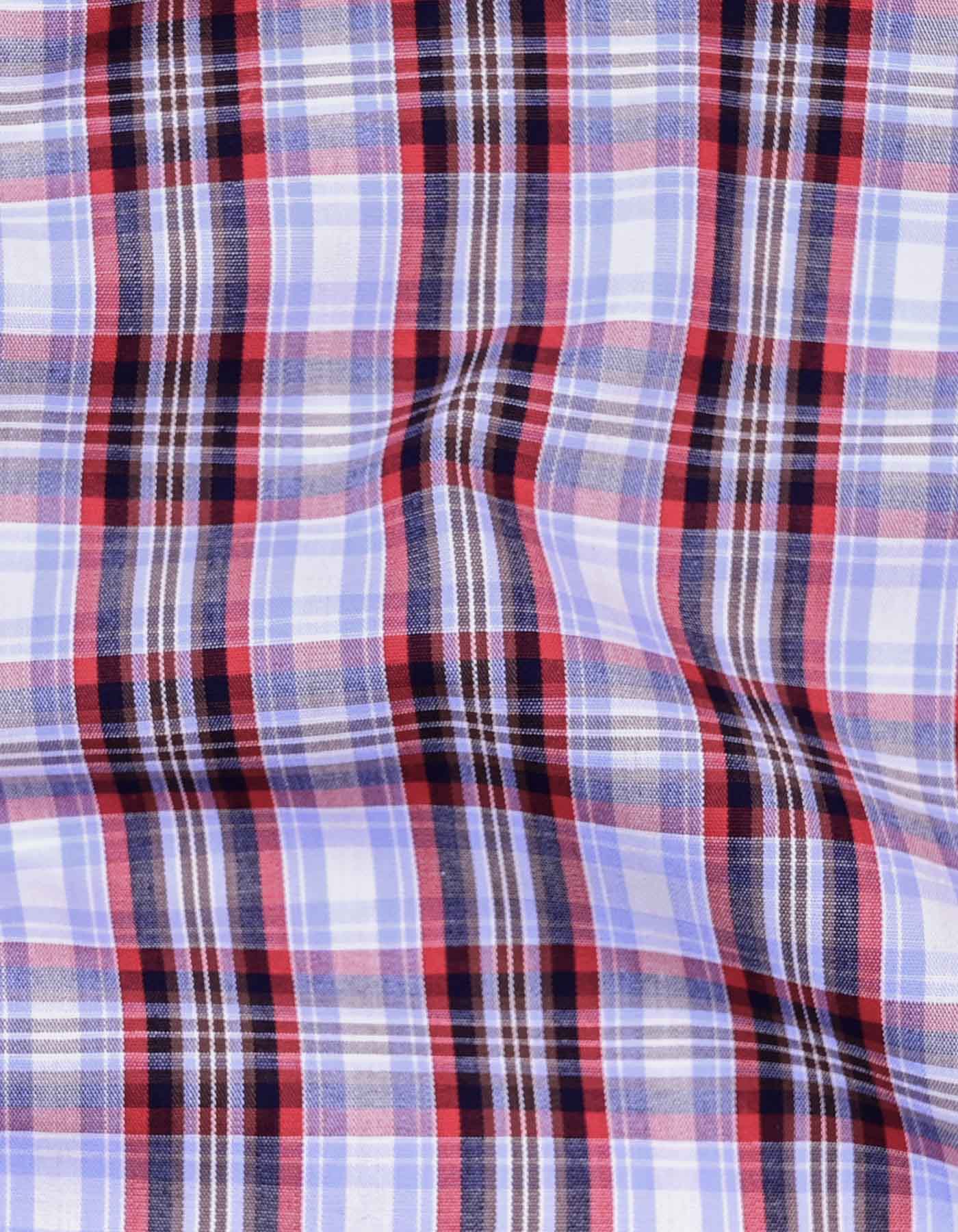 Sky/Maroon Check Classic Fit Shirt - Image 5