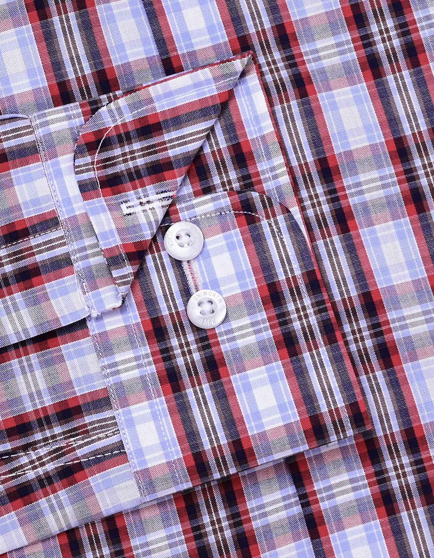 Sky/Maroon Check Tailored Smart Fit Shirt - Image 4