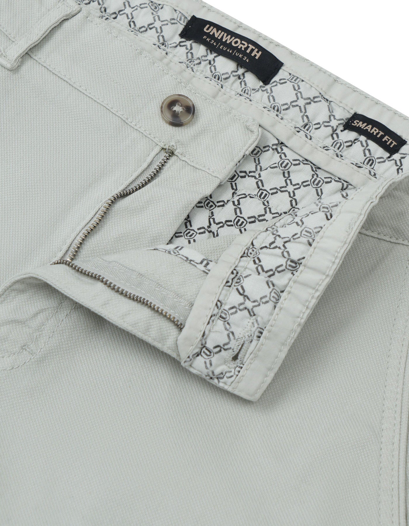 Stone Plain Classic Fit Cotton Trouser - Image 2